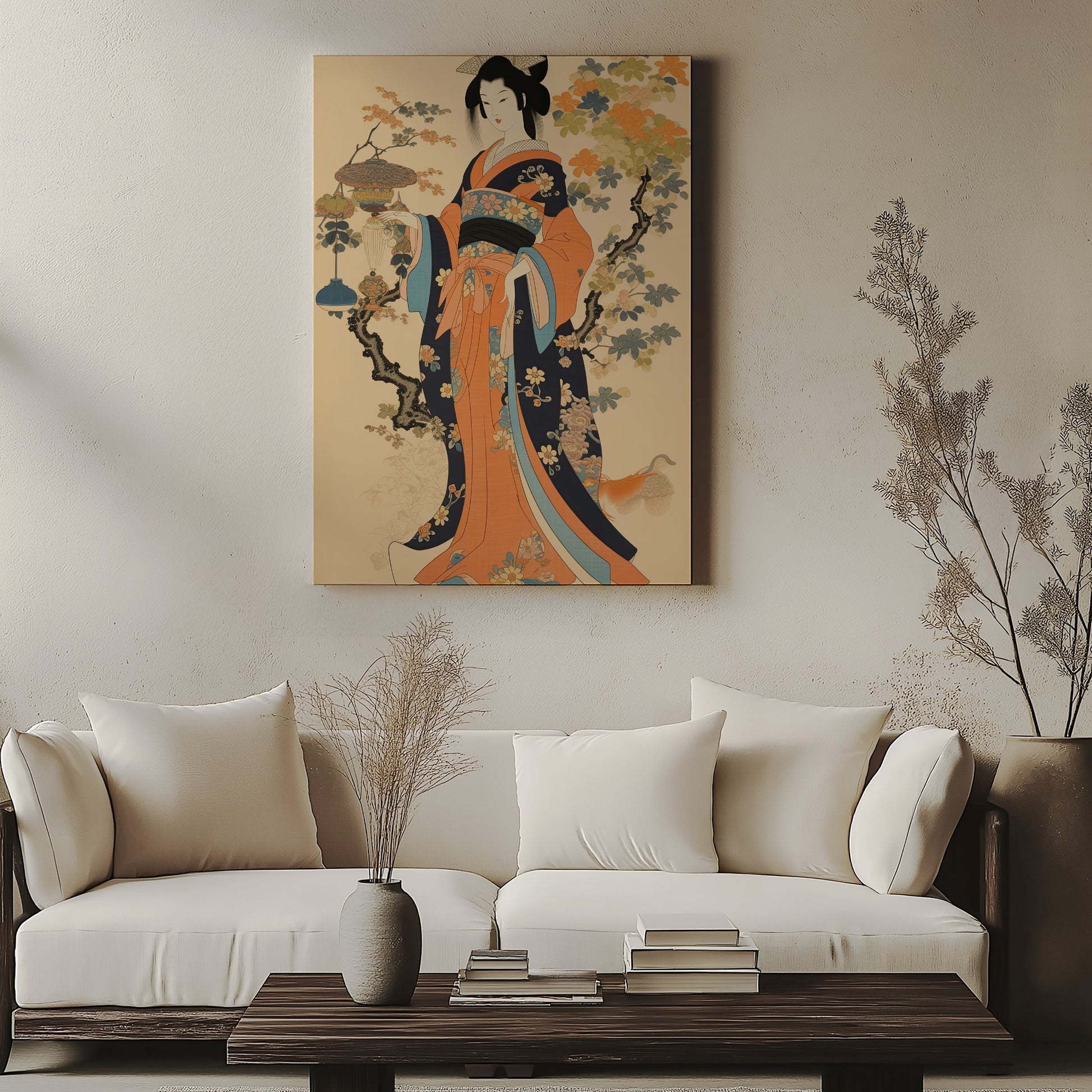 Design Concept No. 57 for Blossom Garden Elegance Japanese Satin Canvas Wall Art