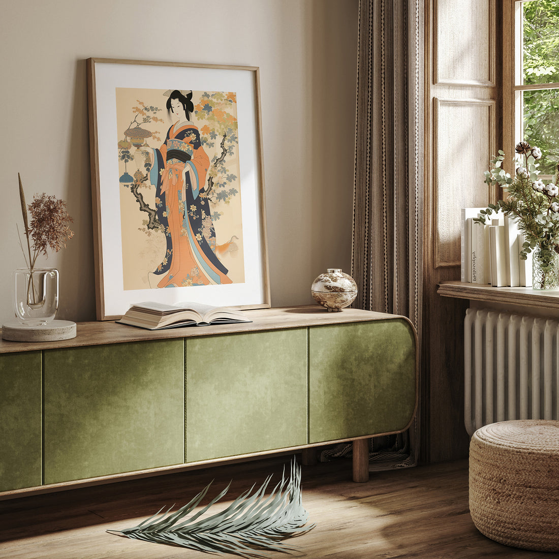 Blossom Garden Elegance, 50x70cm Framed Poster With Black Frame