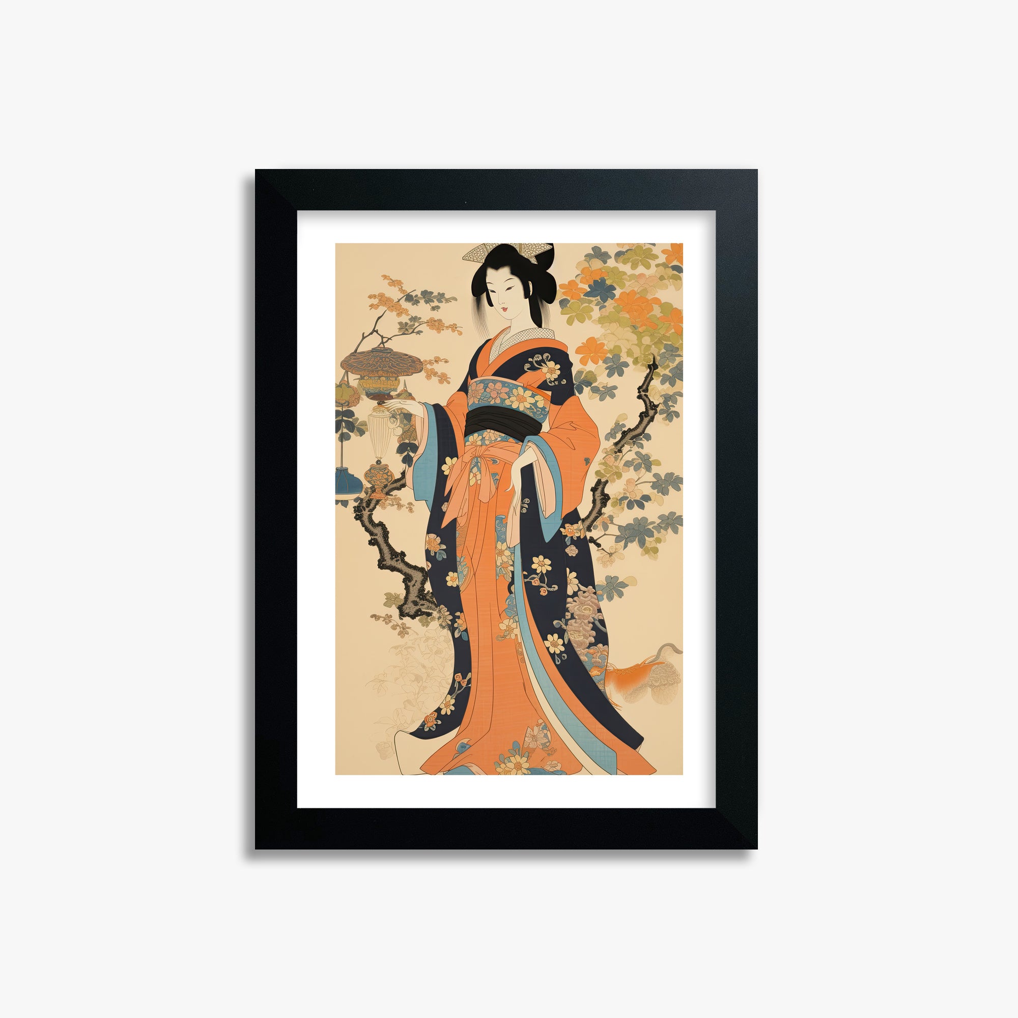 Blossom Garden Elegance, 21x30cm Black Framed Art Reproduction
