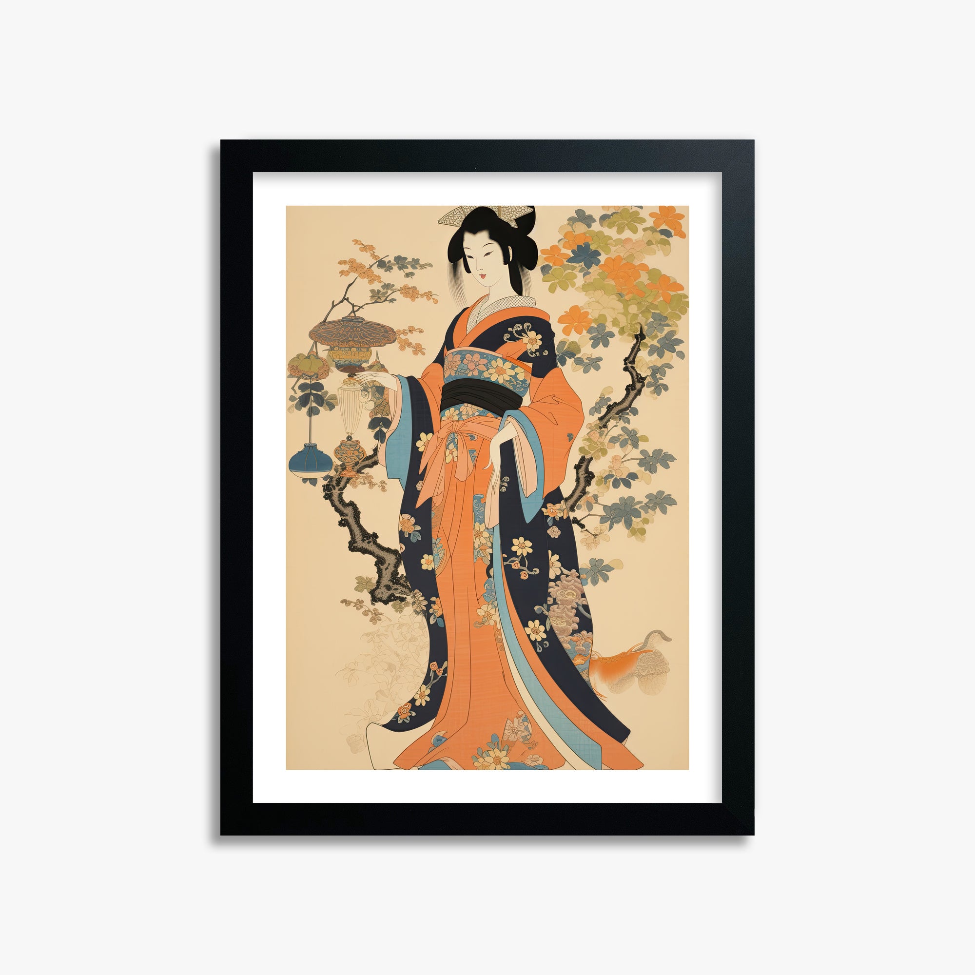 Blossom Garden Elegance, 30x40cm Black Framed Art Reproduction