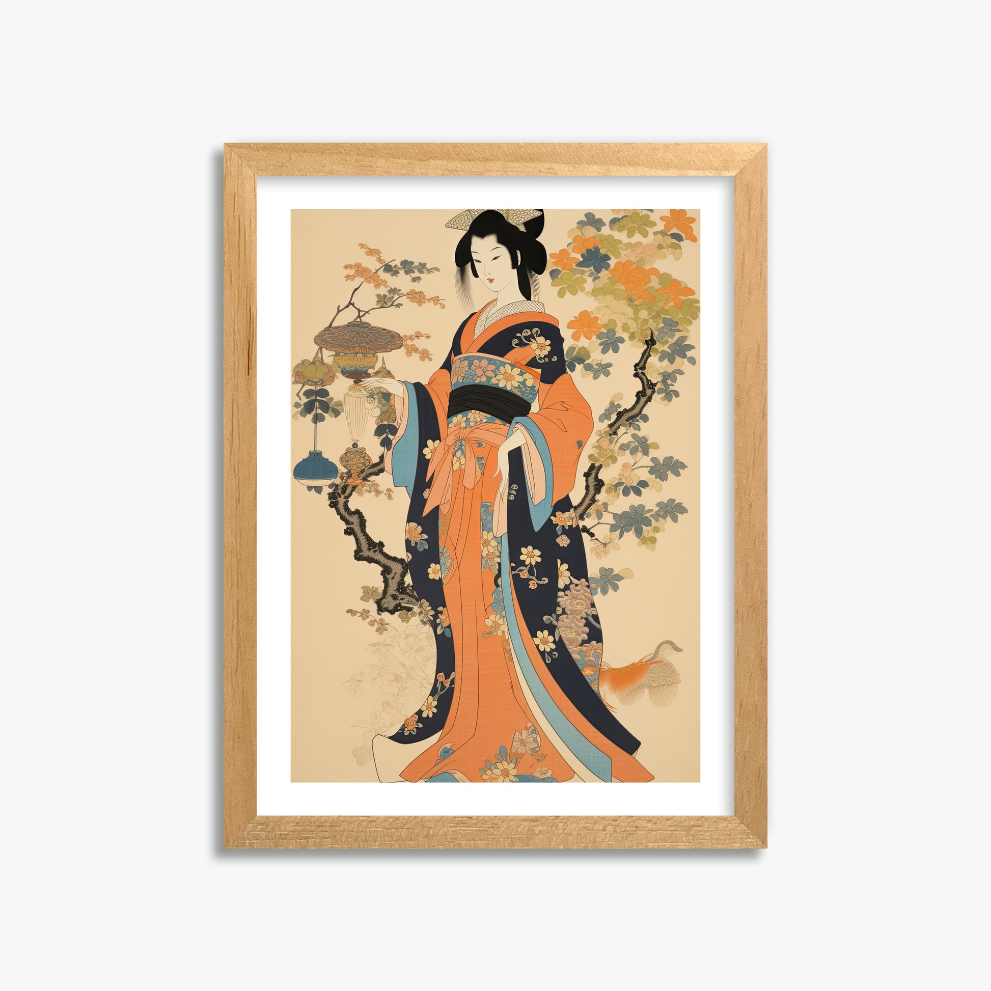 Blossom Garden Elegance, 30x40cm Oak Framed Art Reproduction