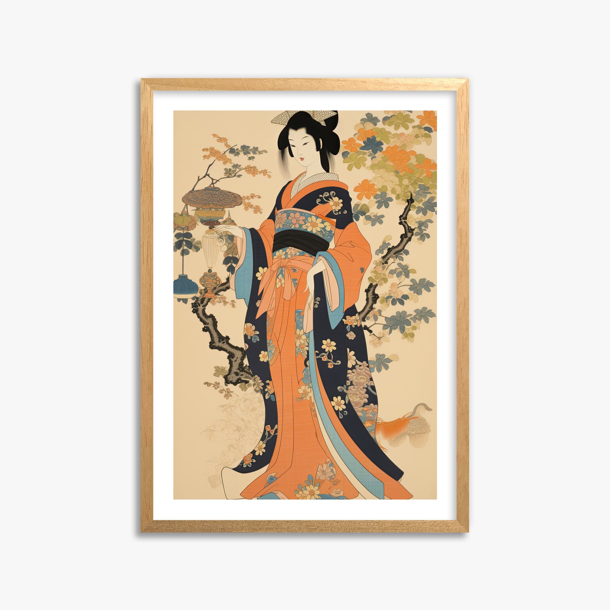 Blossom Garden Elegance, 50x70cm Oak Framed Art Reproduction