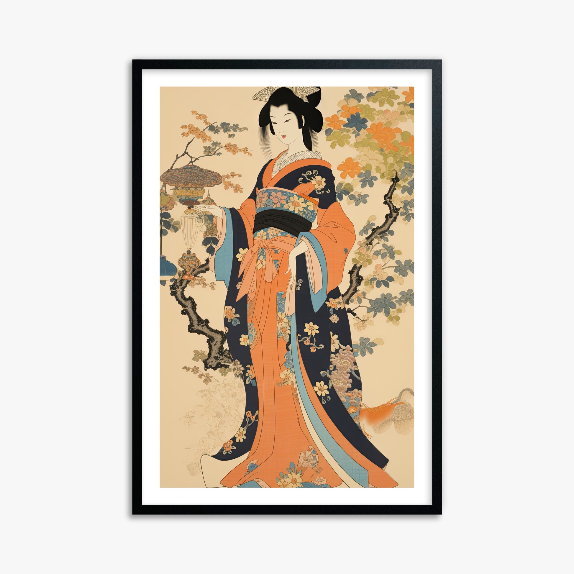 Blossom Garden Elegance, 61x91cm Black Framed Art Reproduction