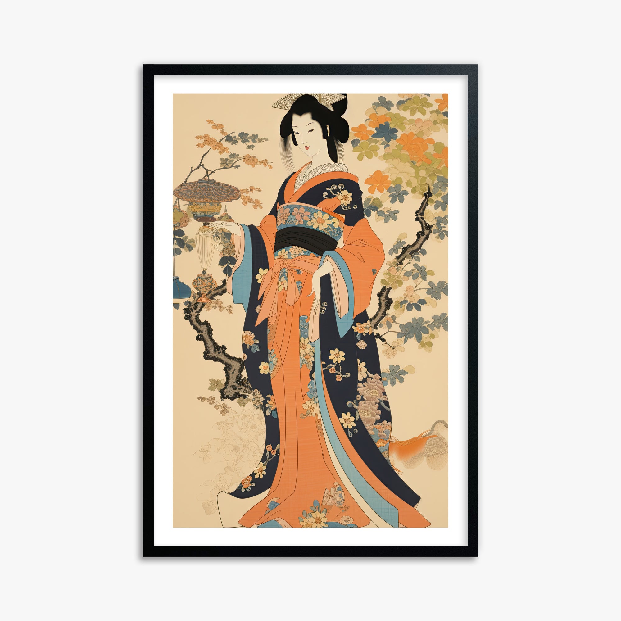 Blossom Garden Elegance, 61x91cm Black Framed Art Reproduction