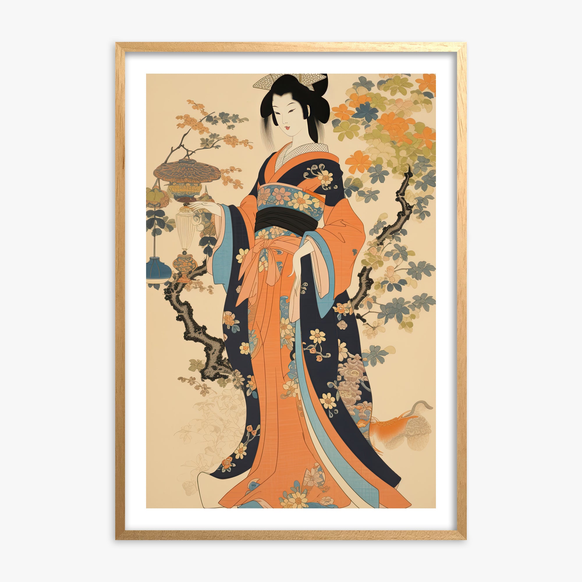Blossom Garden Elegance, 70x100cm Oak Framed Art Reproduction