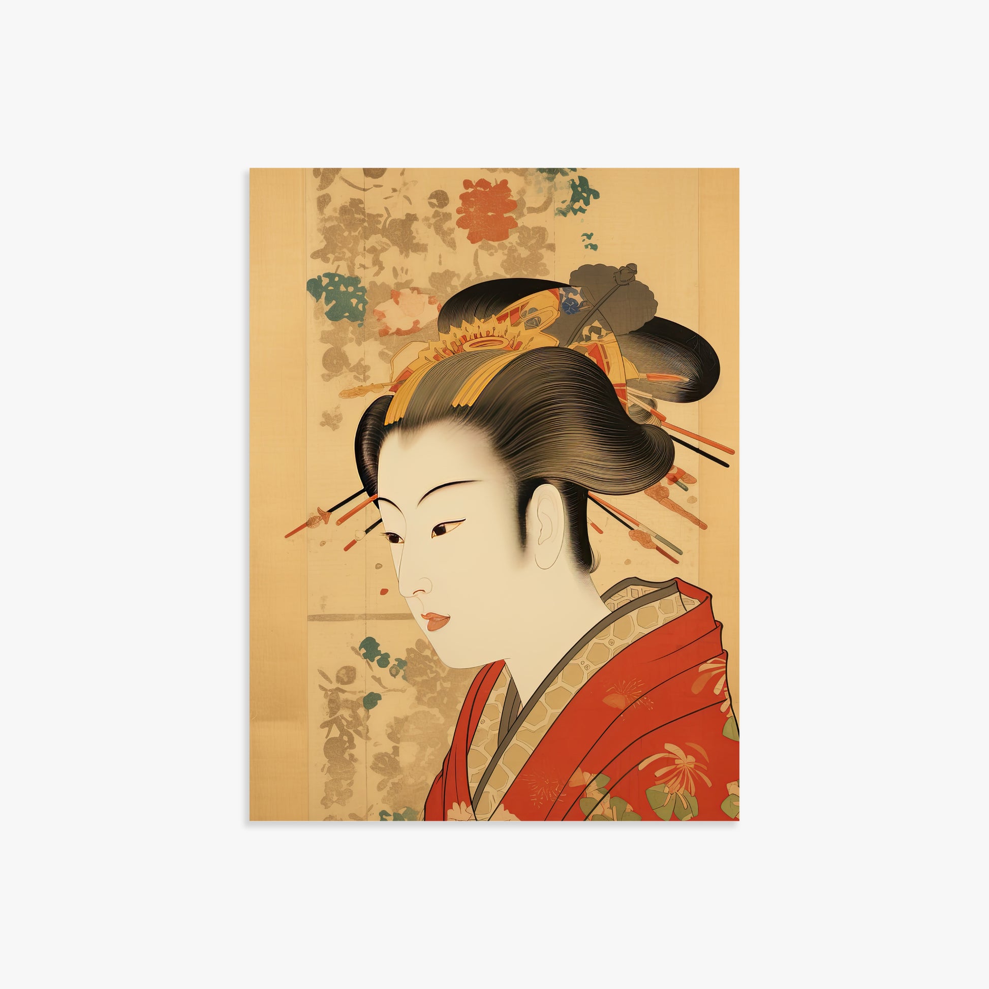 Elegant Geisha Portrait, 30x40cm Poster Unframed