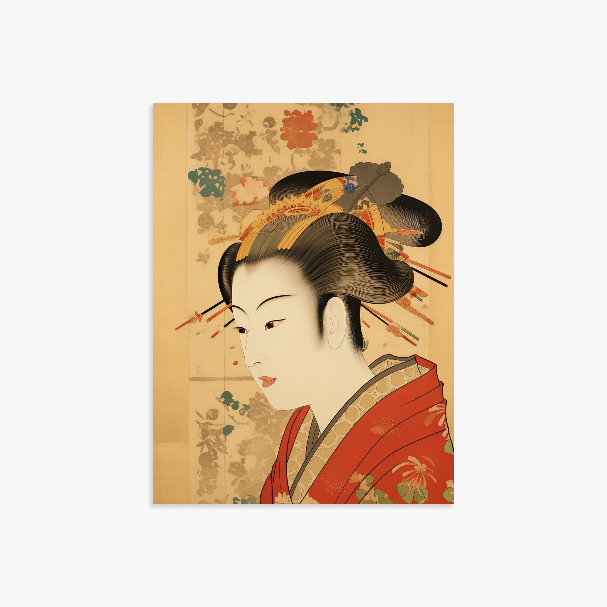 Elegant Geisha Portrait, 30x40cm Poster Unframed