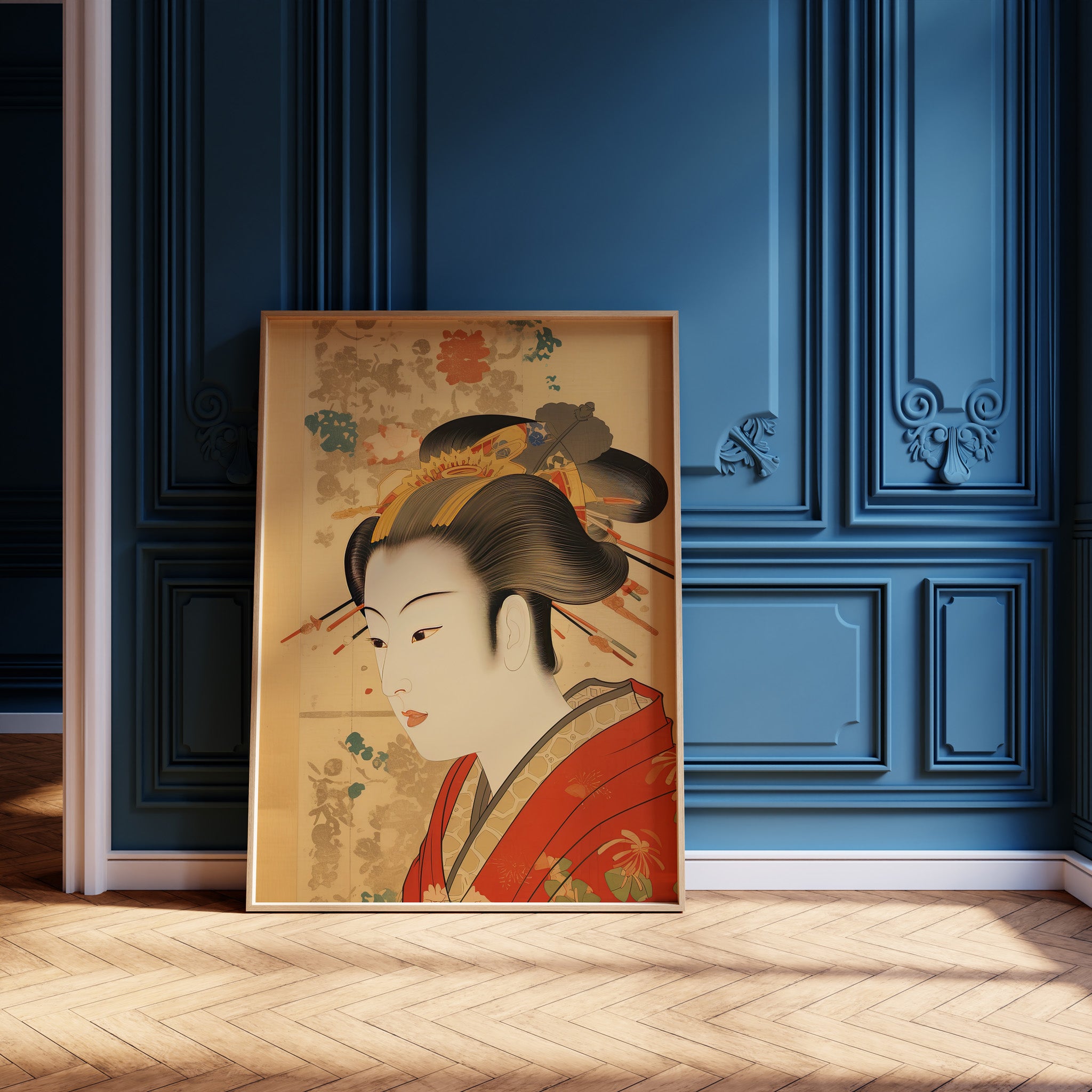 Design Concept No. 12 for Elegant Geisha Portrait Modern Poster Art