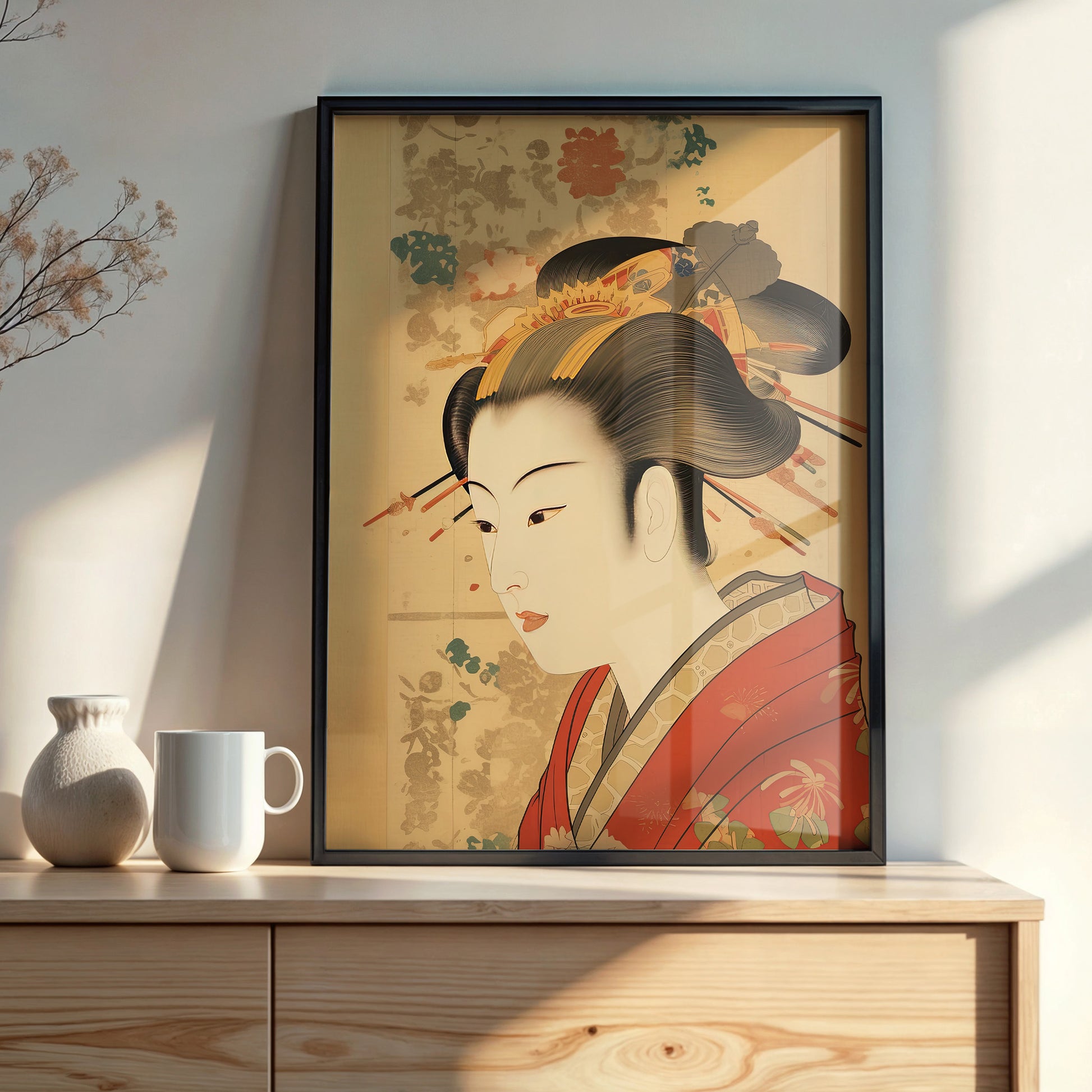 Design Concept No. 22 for Elegant Geisha Portrait Modern Poster Art
