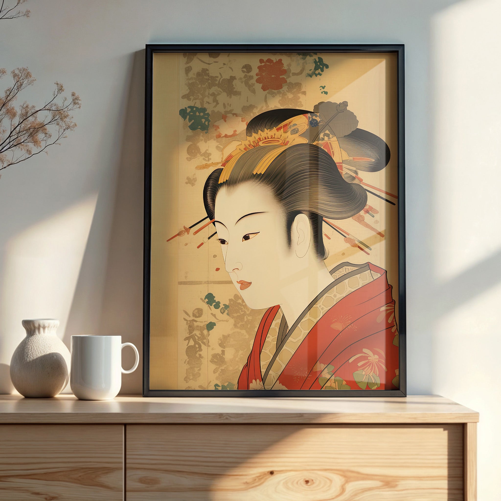 Design Concept No. 22 for Elegant Geisha Portrait Modern Poster Art