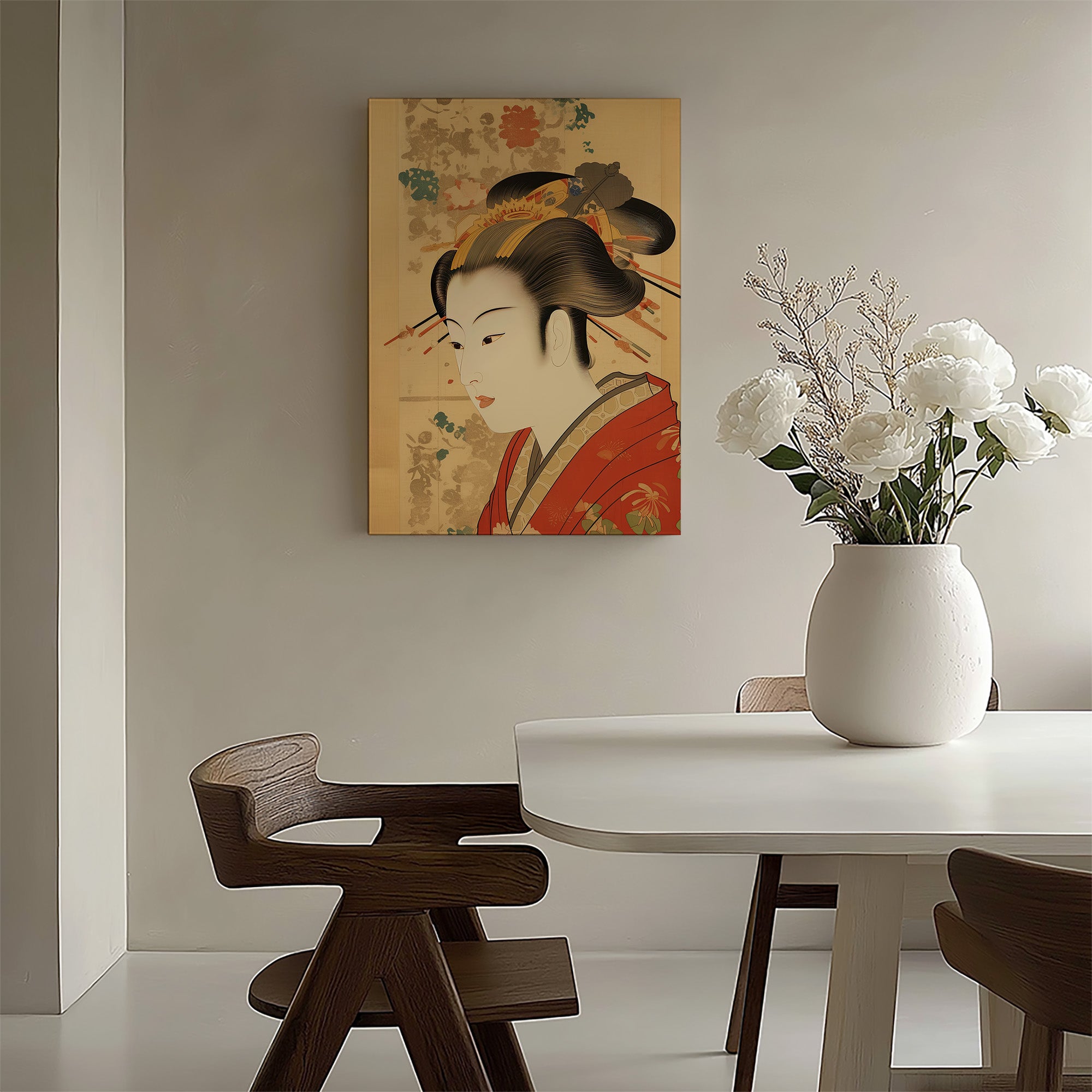 Portrait élégant d'une geisha