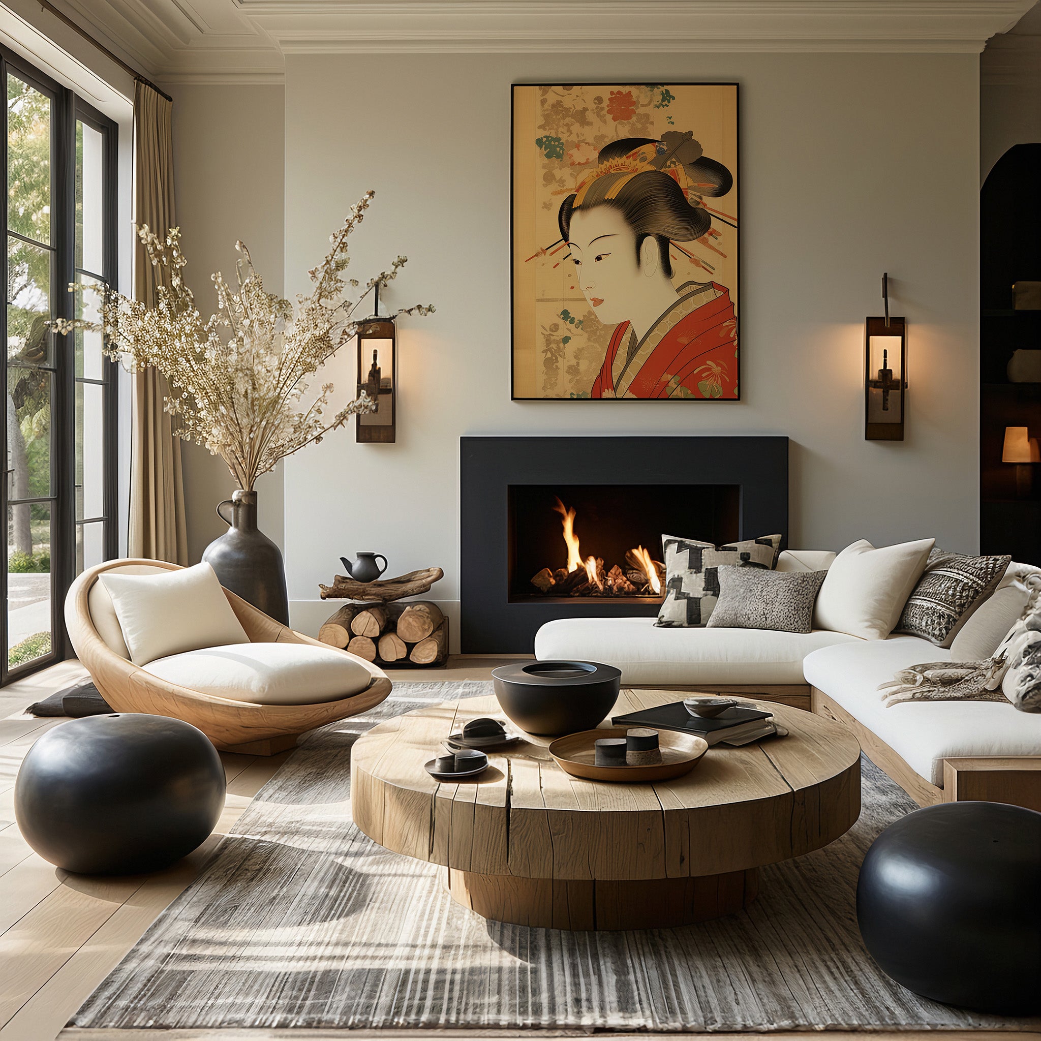 Design Concept No. 39 for Elegant Geisha Portrait Modern Poster Art