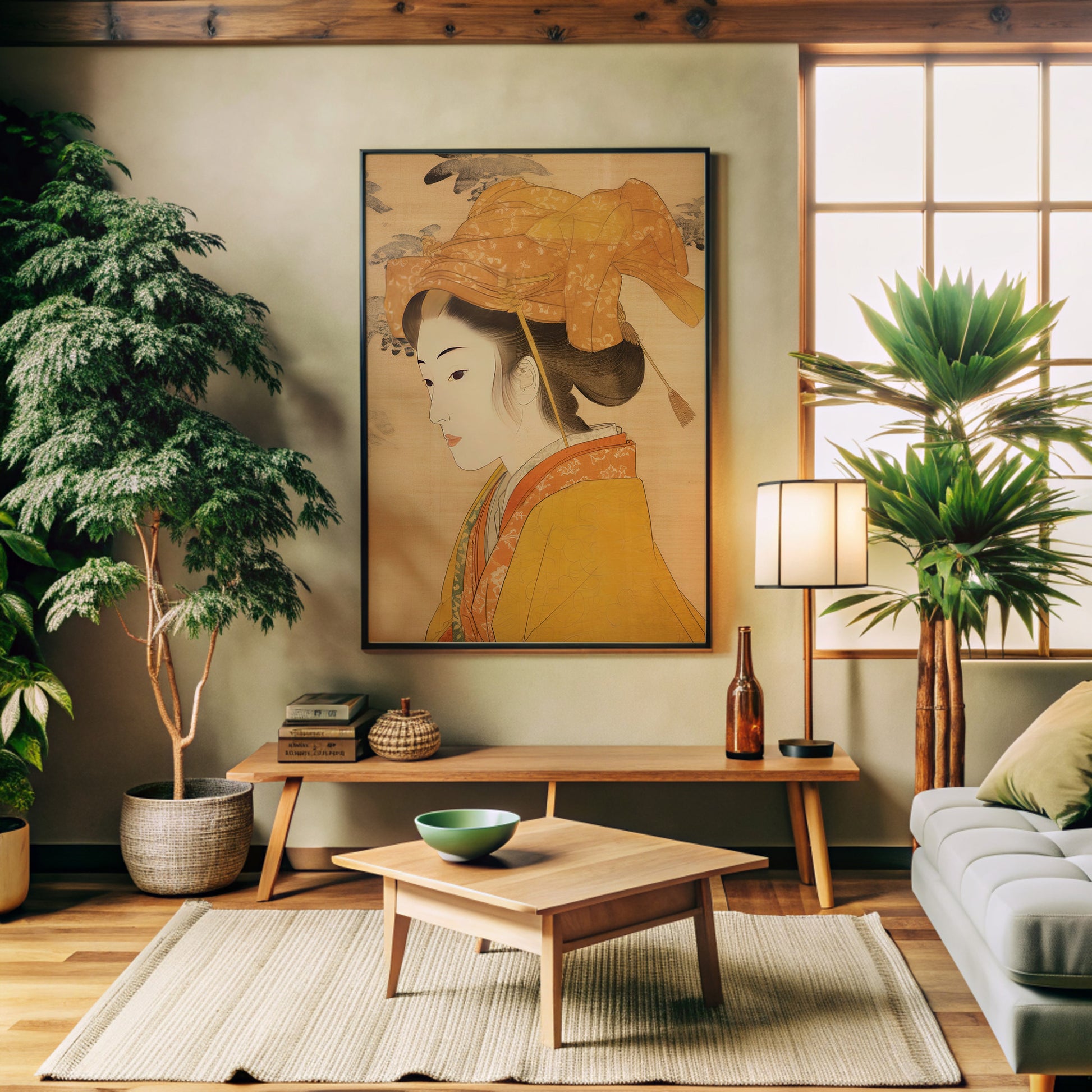 Design Concept No. 32 for Golden Kimono Elegance Modern Poster Art