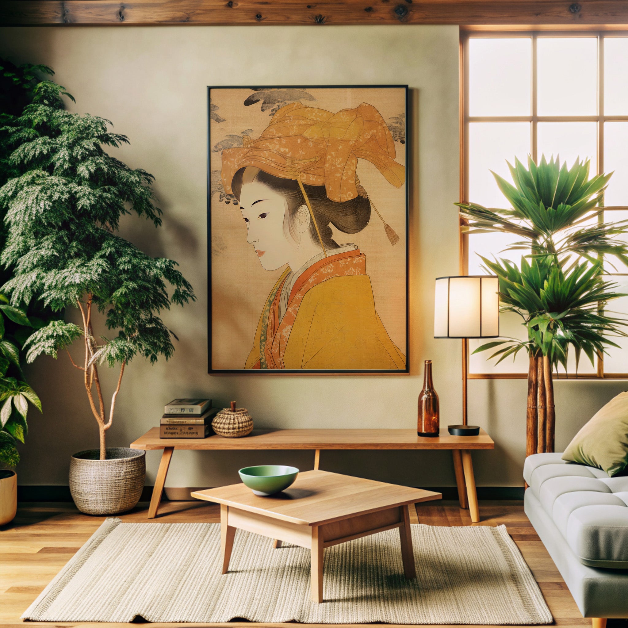 Design Concept No. 32 for Golden Kimono Elegance Modern Poster Art