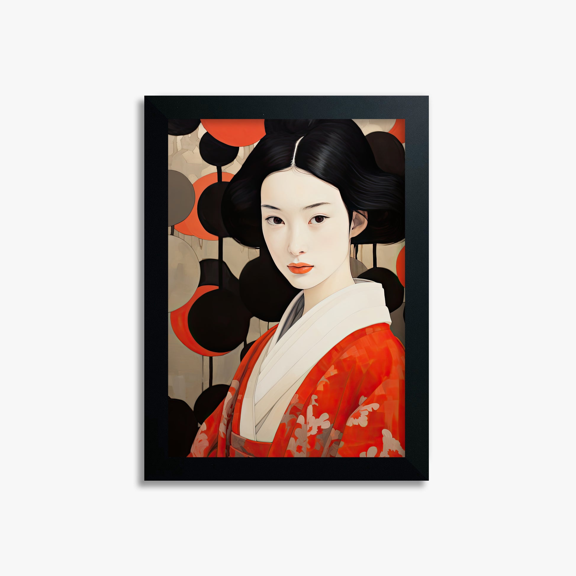 Crimson Circle Muse, 21x30cm Framed Poster With Black Frame