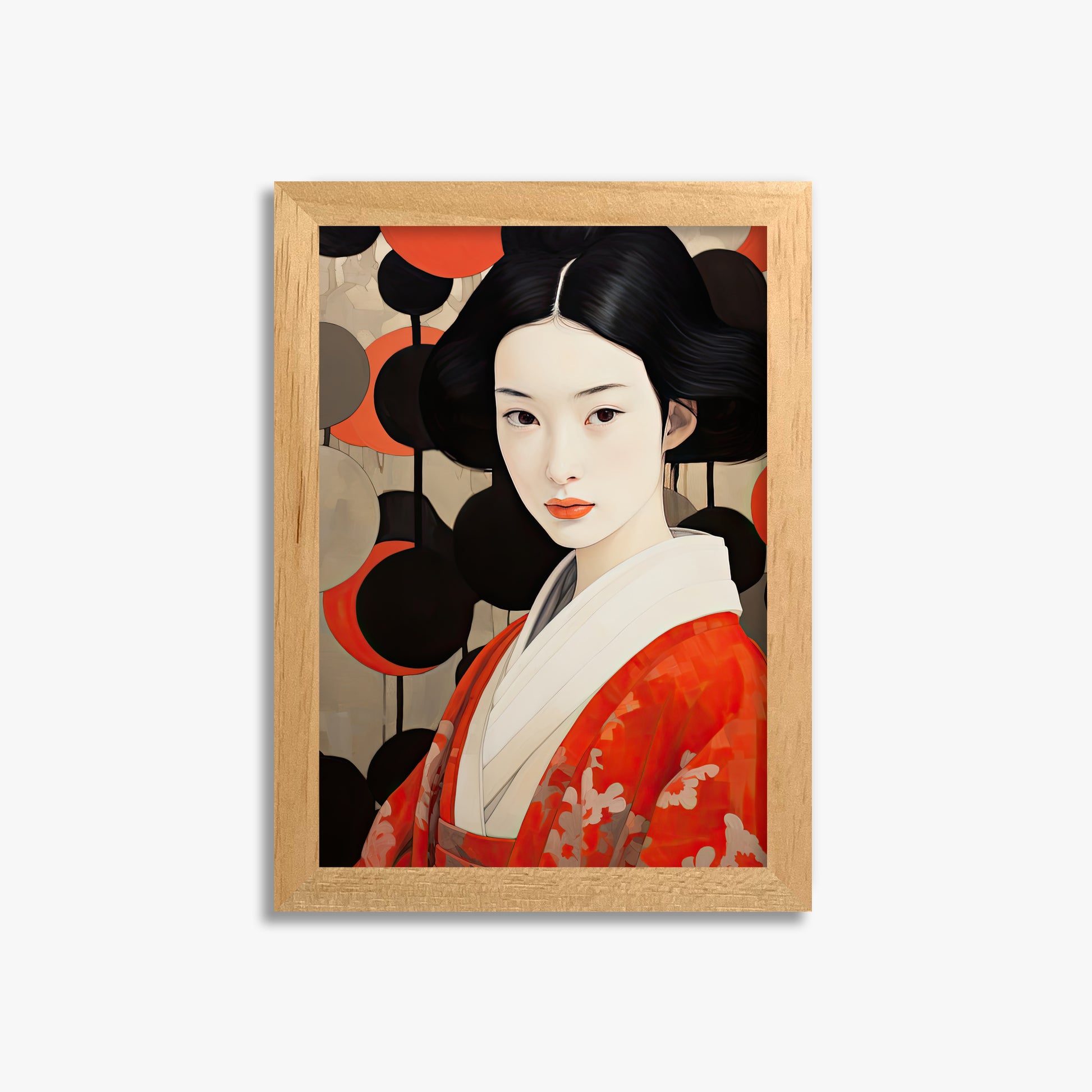 Crimson Circle Muse, 21x30cm Framed Poster With Oak Frame