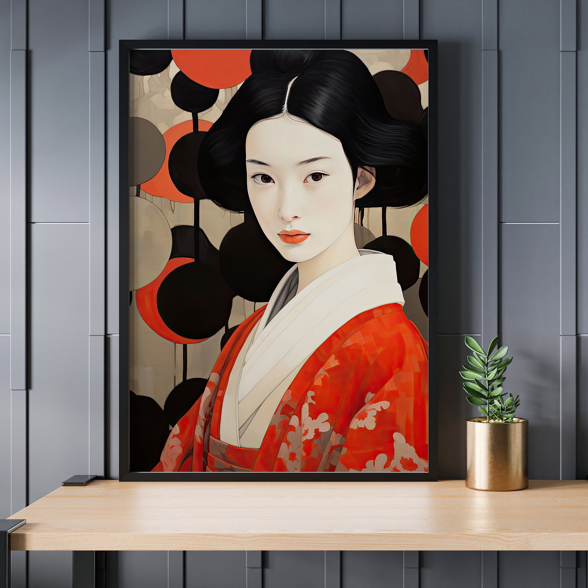 Design Concept No. 24 for Crimson Circle Muse Modern Poster Art