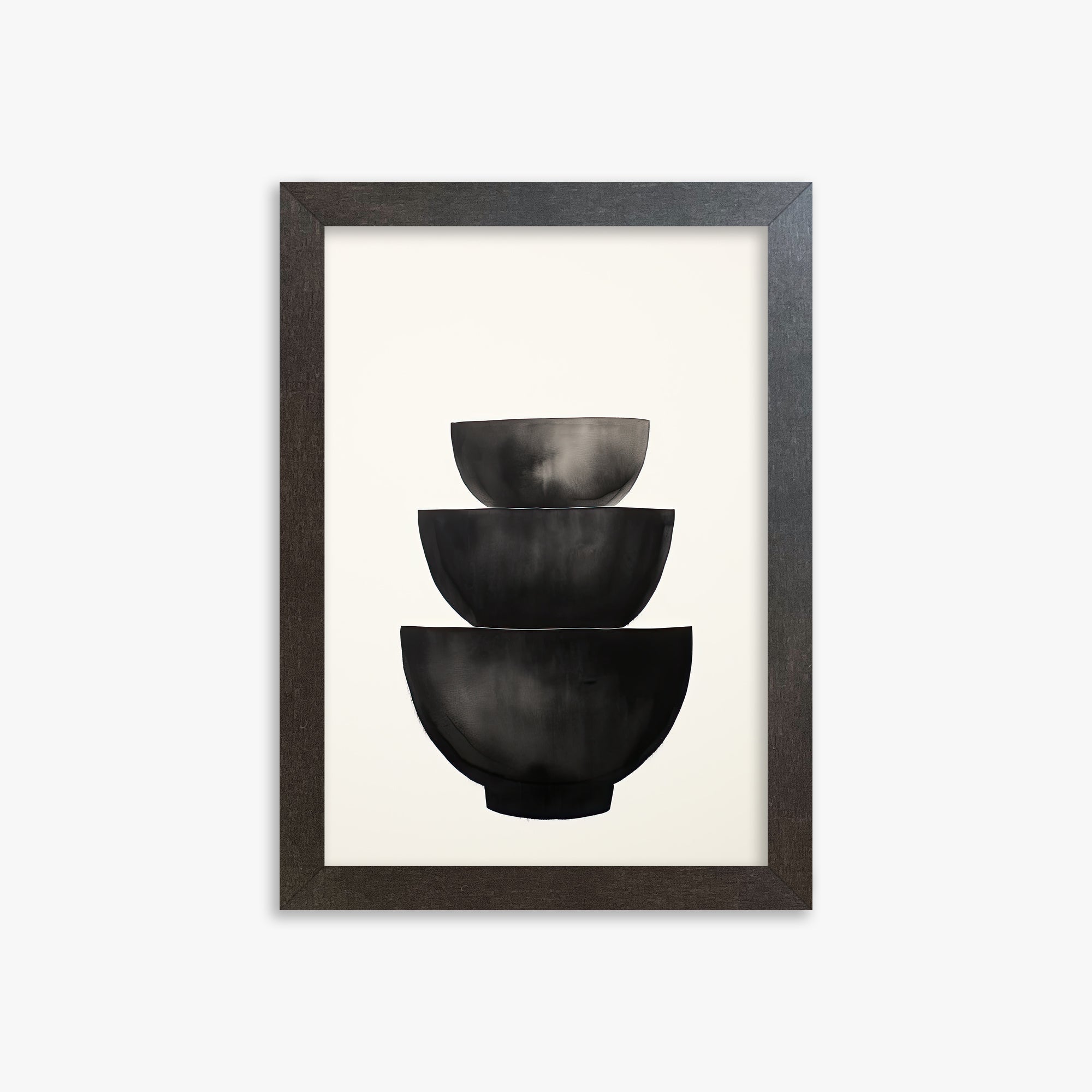Midnight Vessel Trio, 21x30cm Framed Poster With Espresso Frame