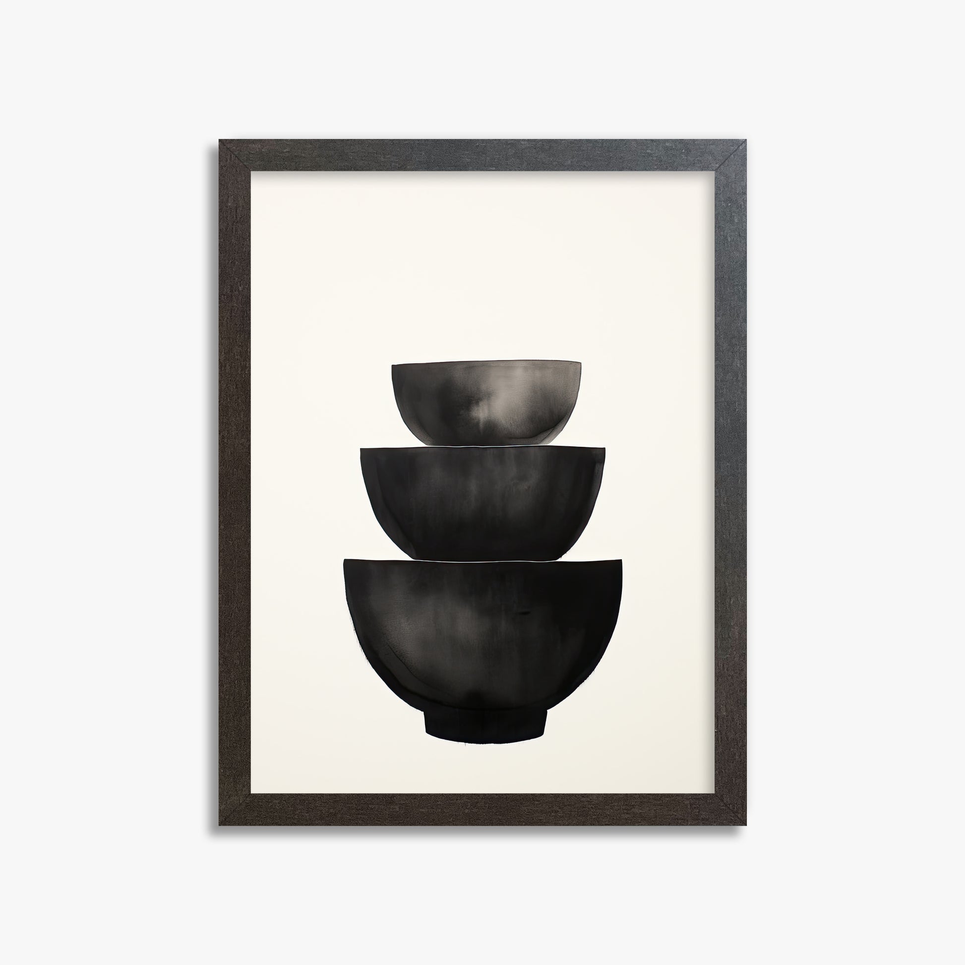 Midnight Vessel Trio, 30x40cm Framed Poster With Espresso Frame