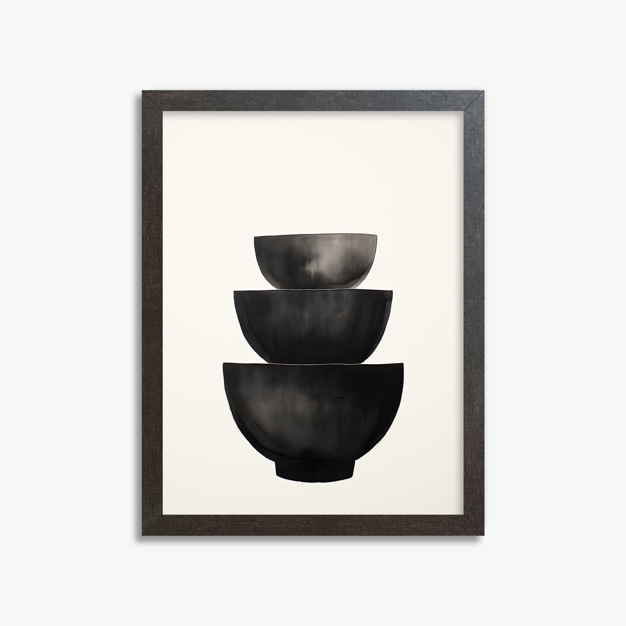 Midnight Vessel Trio, 30x40cm Framed Poster With Espresso Frame
