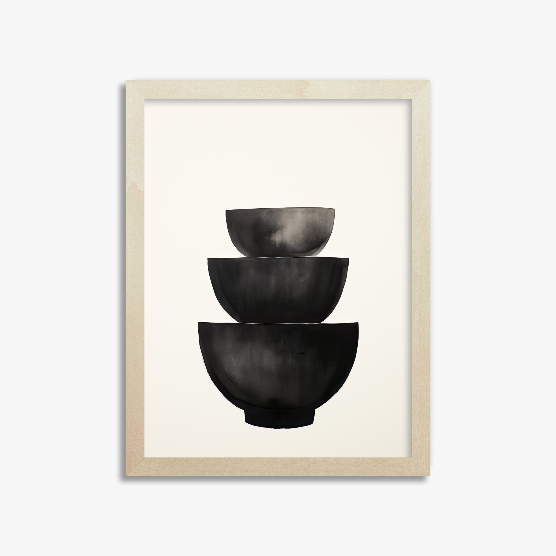 Midnight Vessel Trio, 30x40cm Framed Poster With Lime Wood Frame