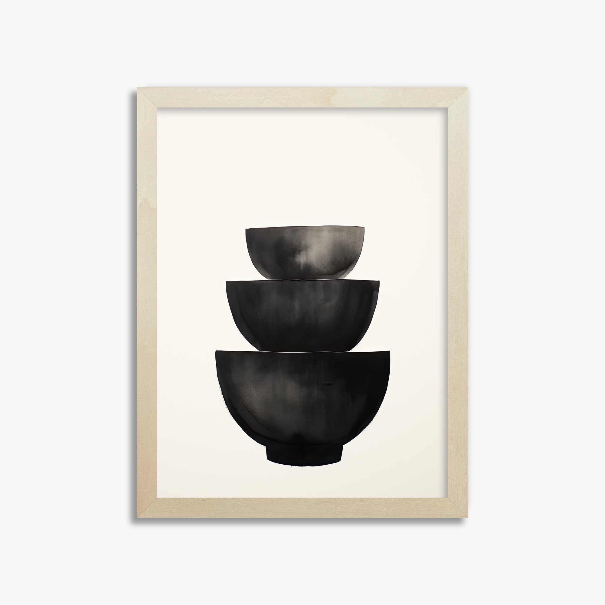 Midnight Vessel Trio, 30x40cm Framed Poster With Lime Wood Frame