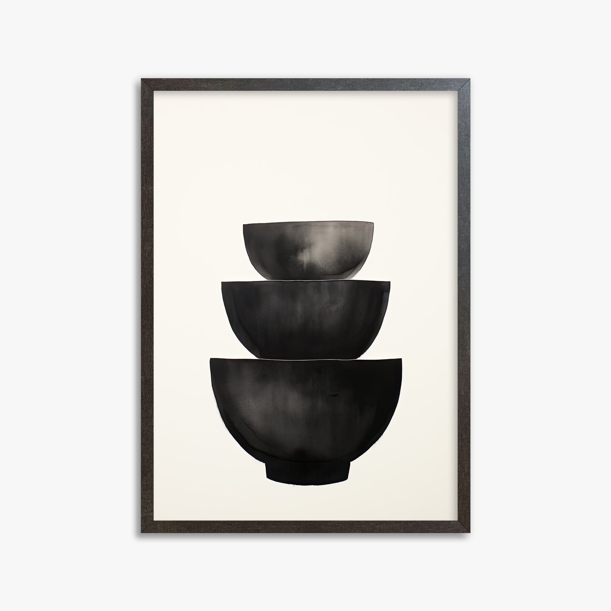 Midnight Vessel Trio, 50x70cm Framed Poster With Espresso Frame