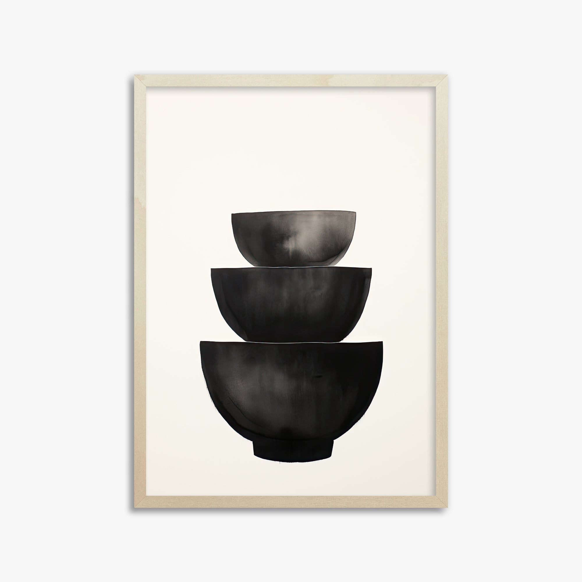 Midnight Vessel Trio, 50x70cm Framed Poster With Lime Wood Frame
