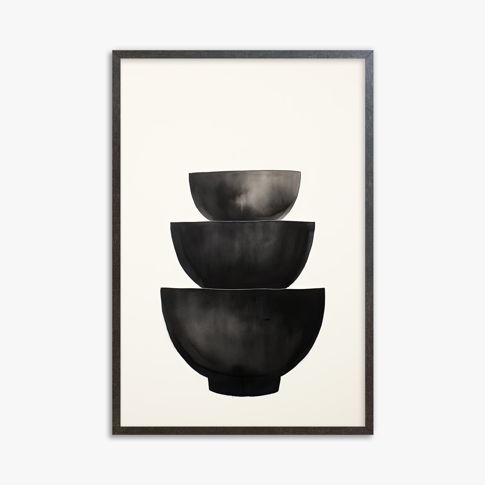 Midnight Vessel Trio, 61x91cm Framed Poster With Espresso Frame