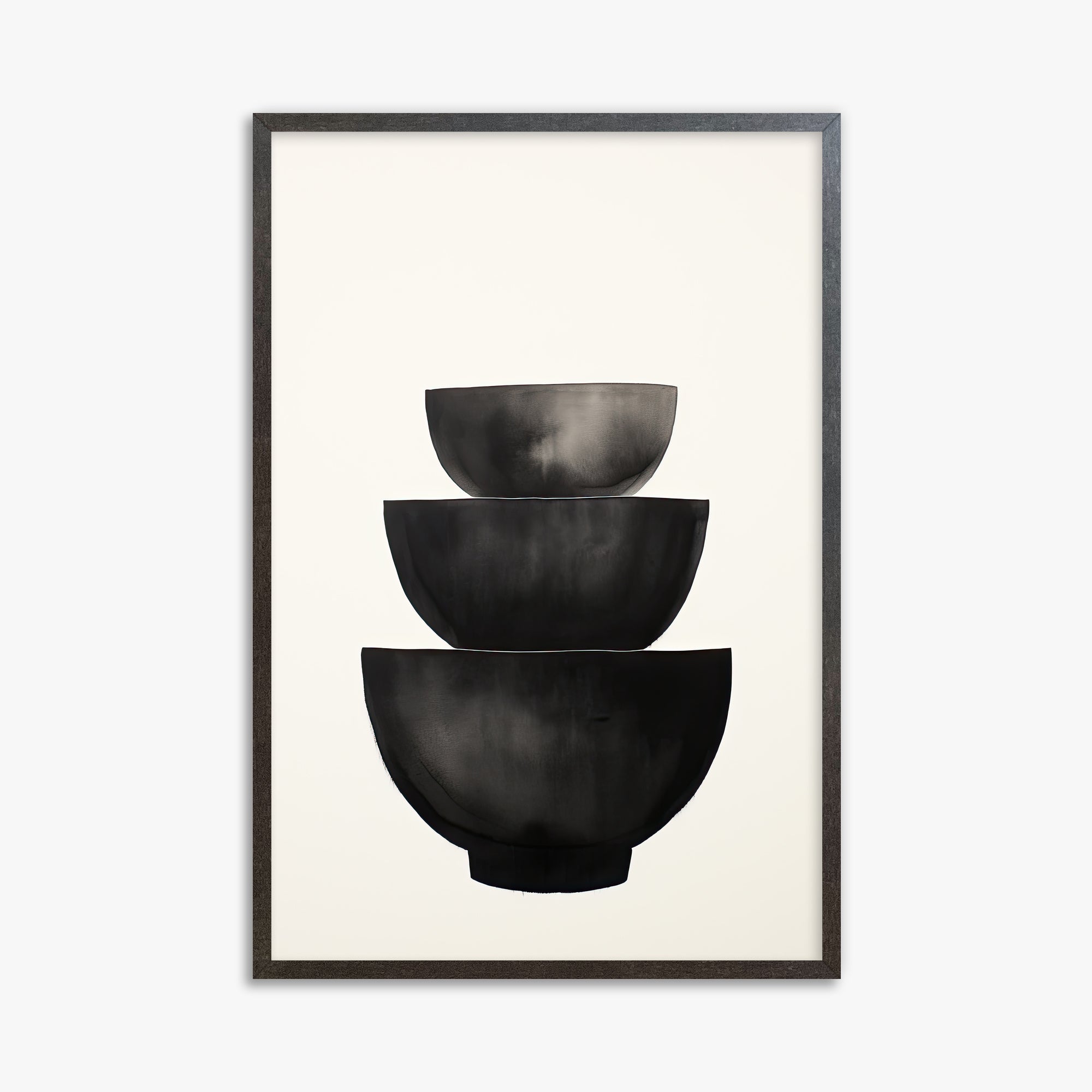 Midnight Vessel Trio, 61x91cm Framed Poster With Espresso Frame