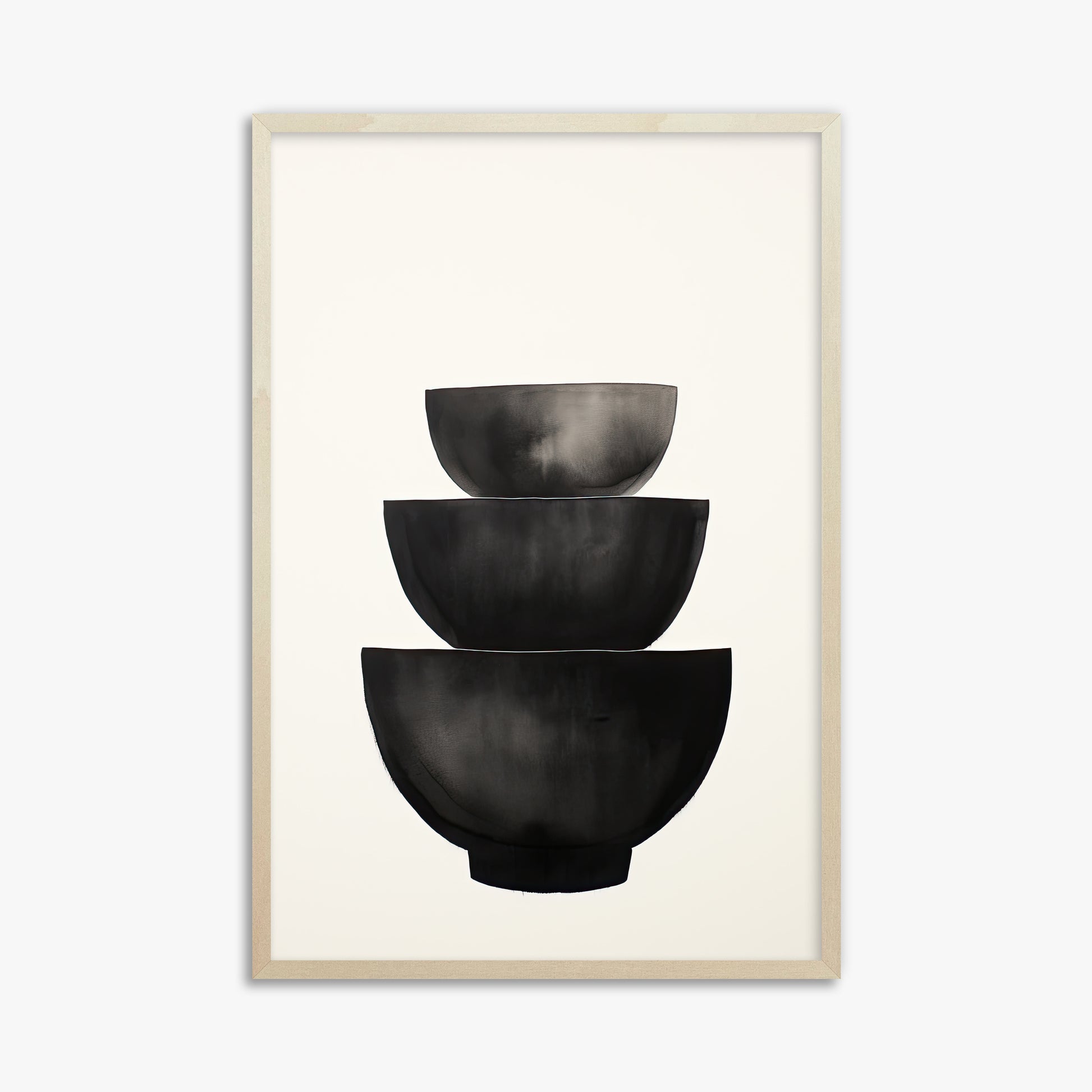 Midnight Vessel Trio, 61x91cm Framed Poster With Lime Wood Frame