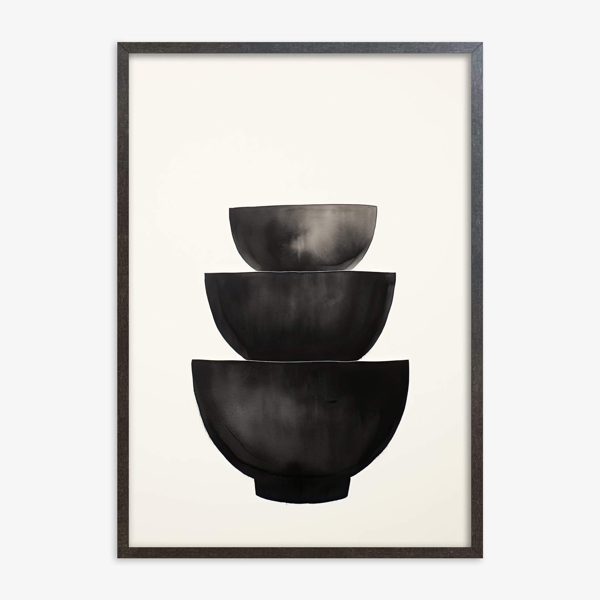 Midnight Vessel Trio, 70x100cm Framed Poster With Espresso Frame