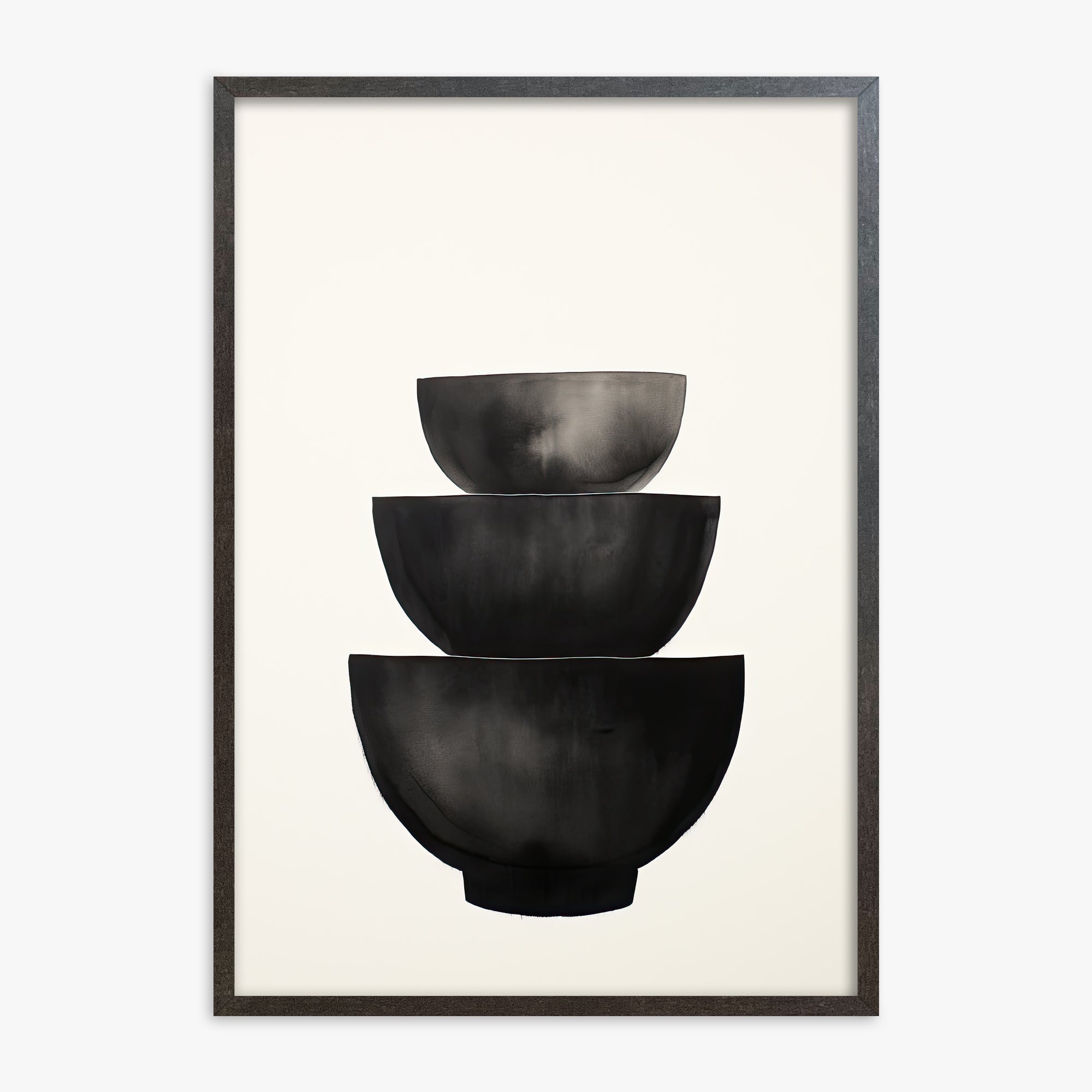Midnight Vessel Trio, 70x100cm Framed Poster With Espresso Frame