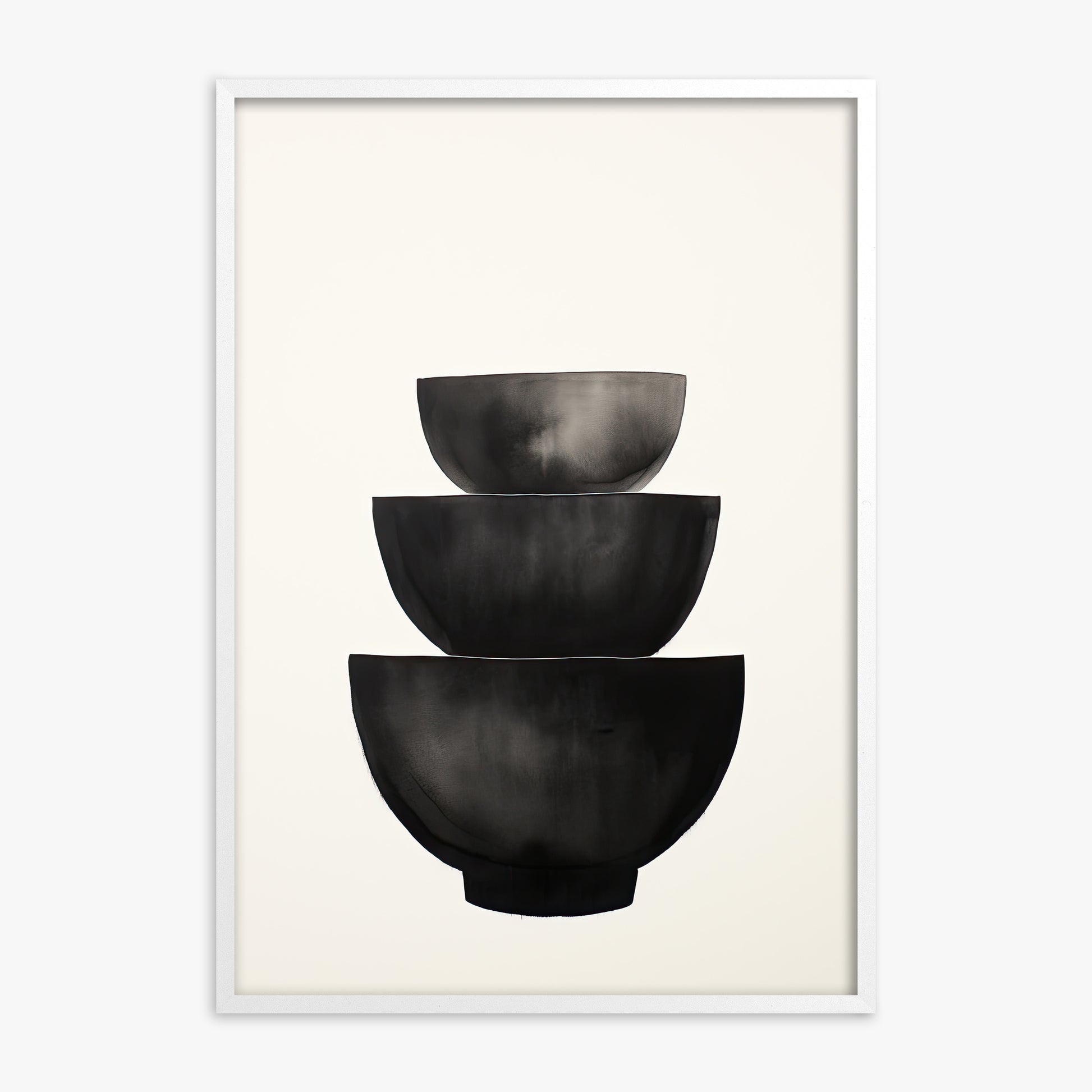 Midnight Vessel Trio, White Framed Poster With White Frame