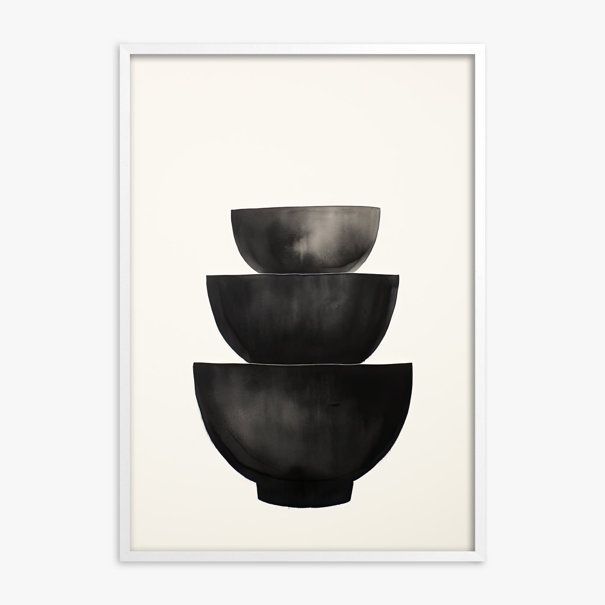 Midnight Vessel Trio, White Framed Poster With White Frame