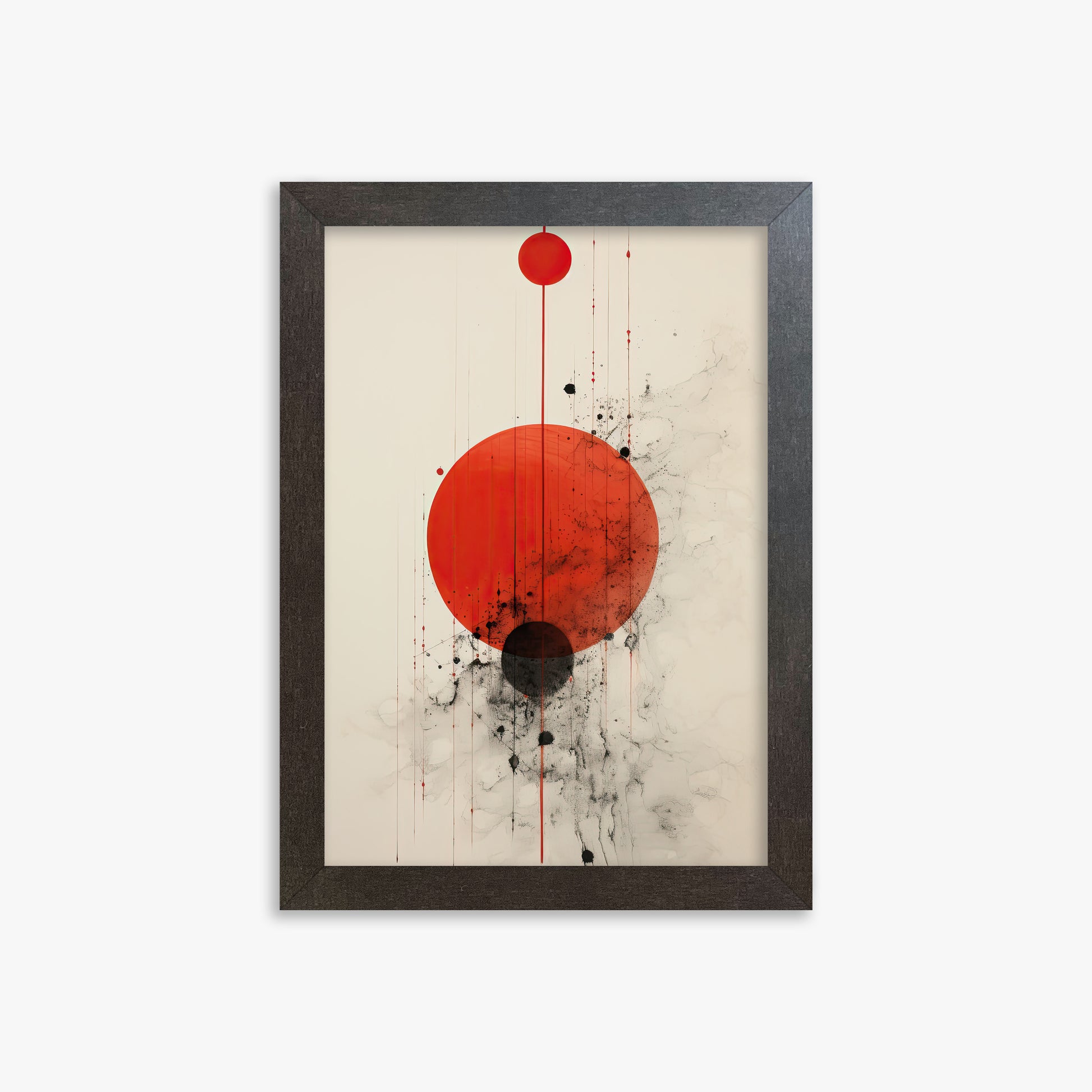 Crimson Eclipse, 21x30cm Framed Art Reproduction With Espresso Frame