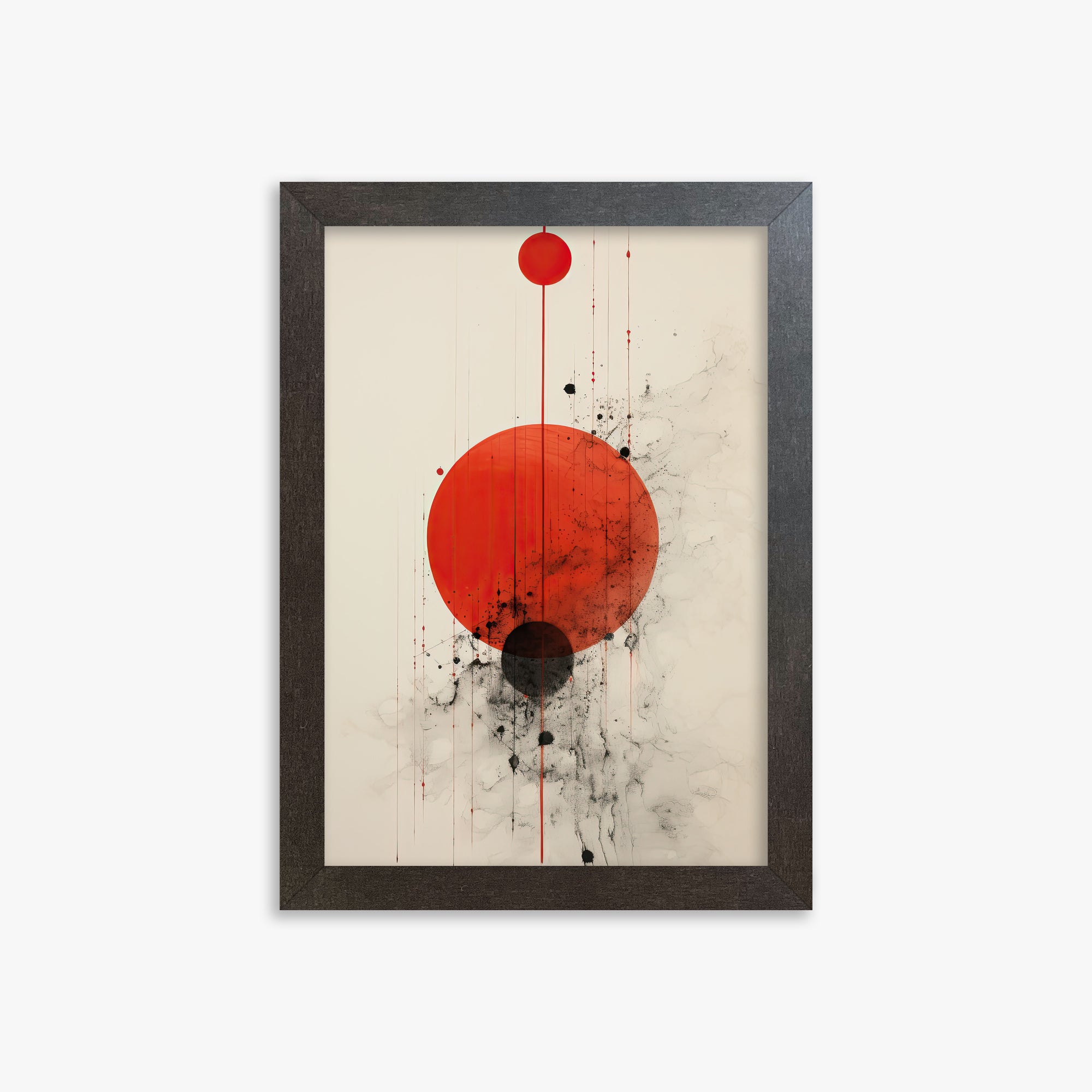 Crimson Eclipse, 21x30cm Framed Art Reproduction With Espresso Frame
