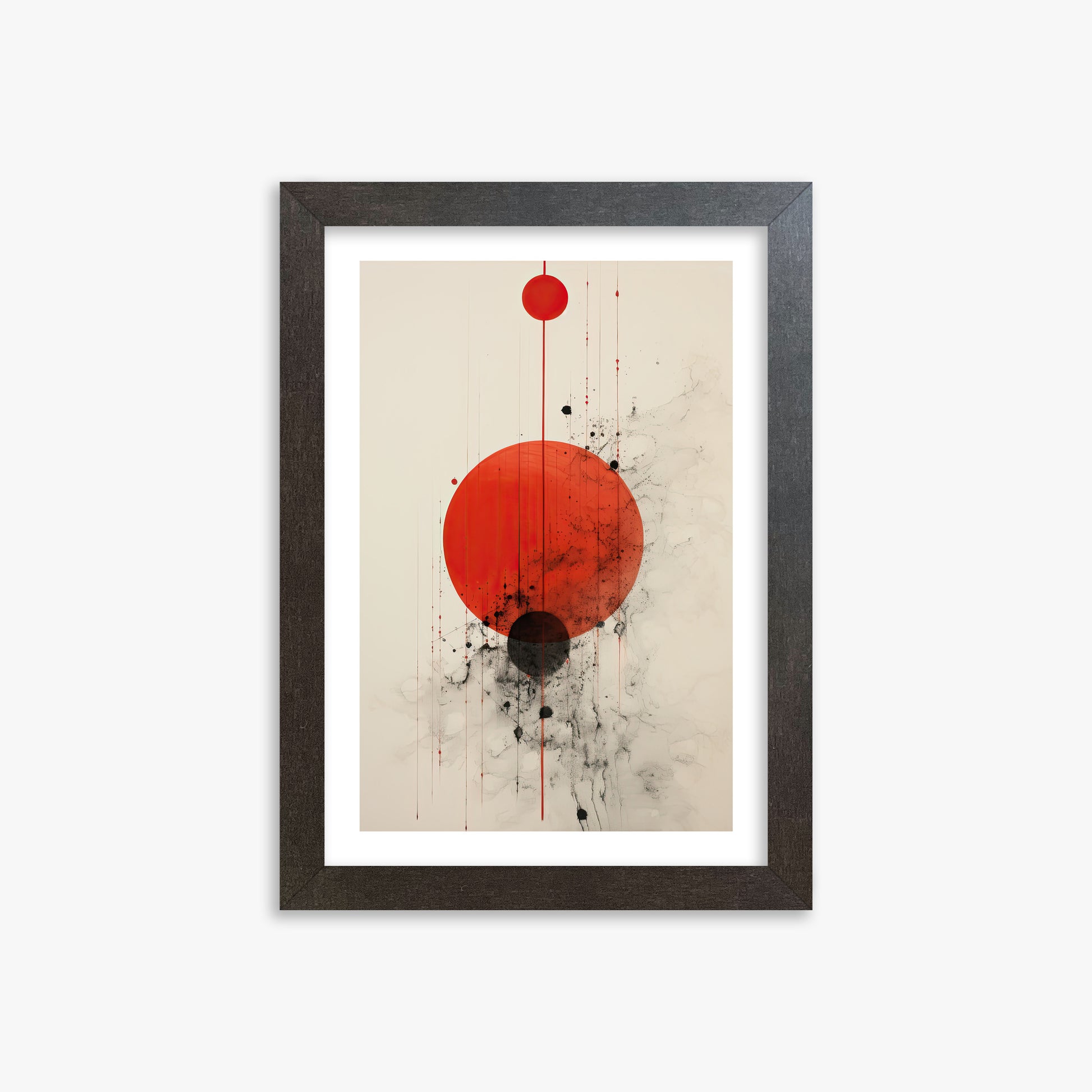 Crimson Eclipse, 21x30cm Framed Art Reproduction With Espresso Frame