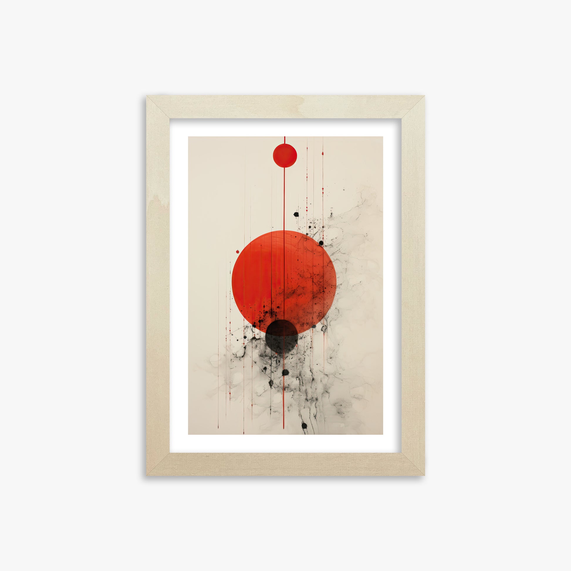 Crimson Eclipse, 21x30cm Framed Art Reproduction With Lime Wood Frame