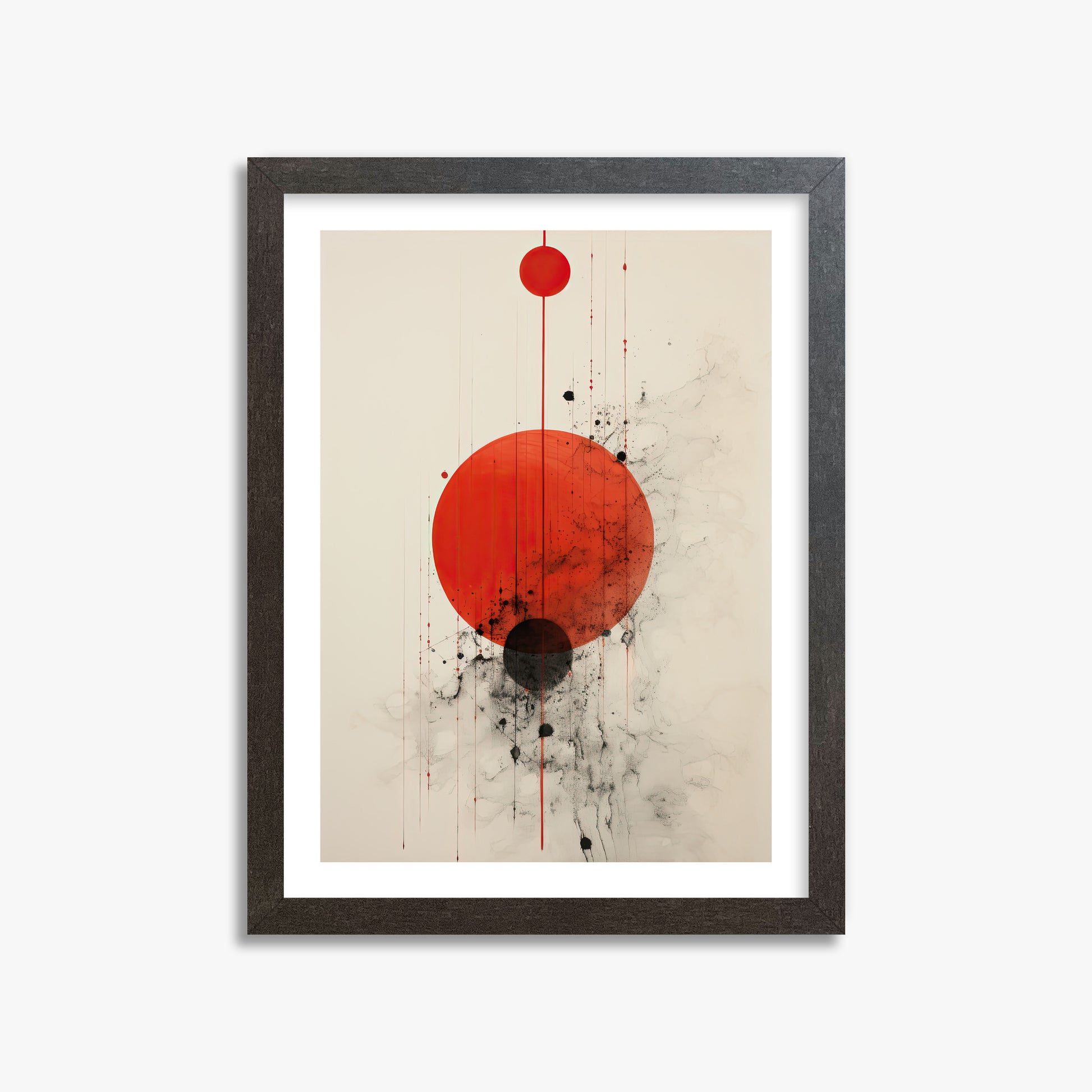 Crimson Eclipse, 30x40cm Framed Art Reproduction With Espresso Frame