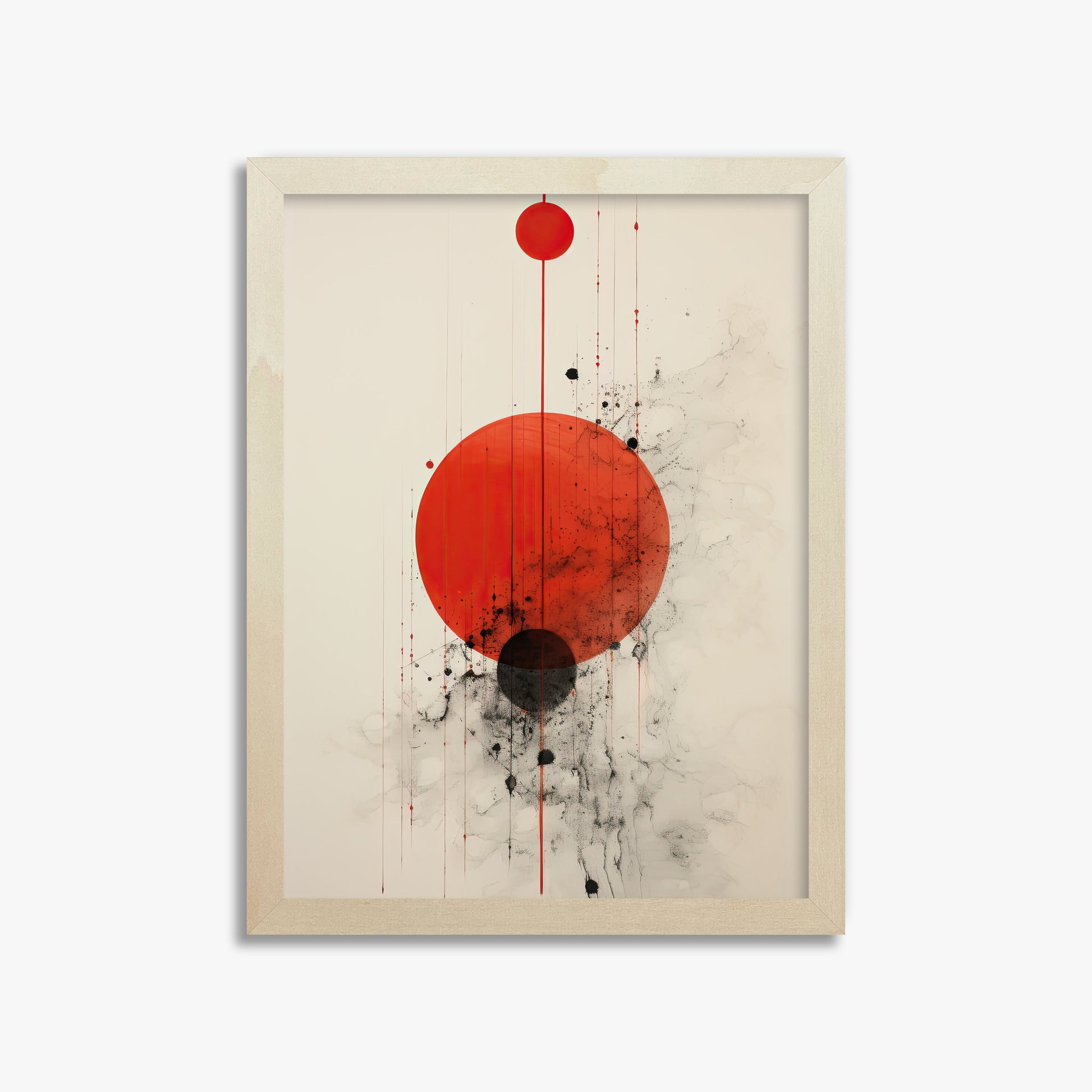 Crimson Eclipse, 30x40cm Framed Art Reproduction With Lime Wood Frame