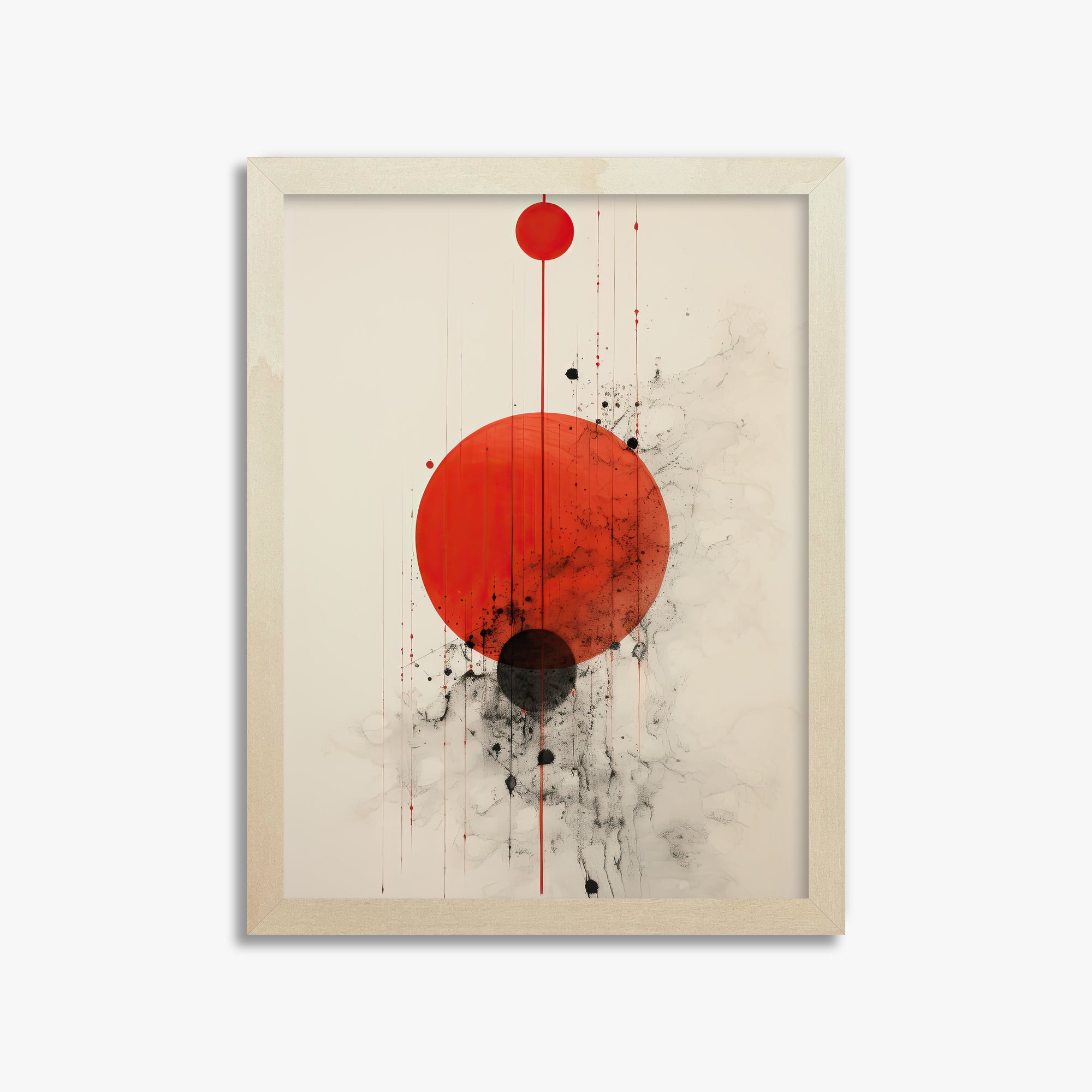 Crimson Eclipse, 30x40cm Framed Art Reproduction With Lime Wood Frame