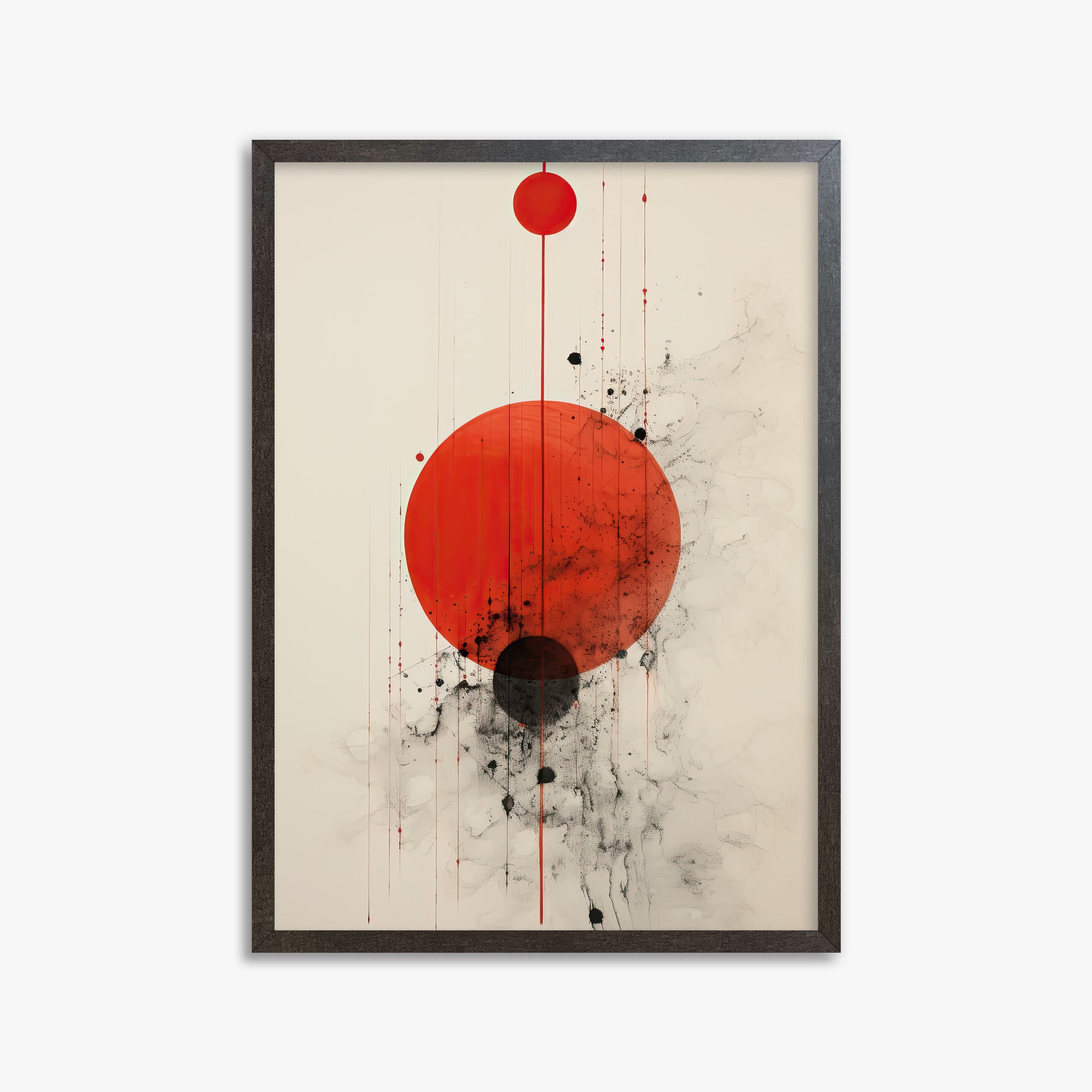 Crimson Eclipse, 50x70cm Framed Art Reproduction With Espresso Frame