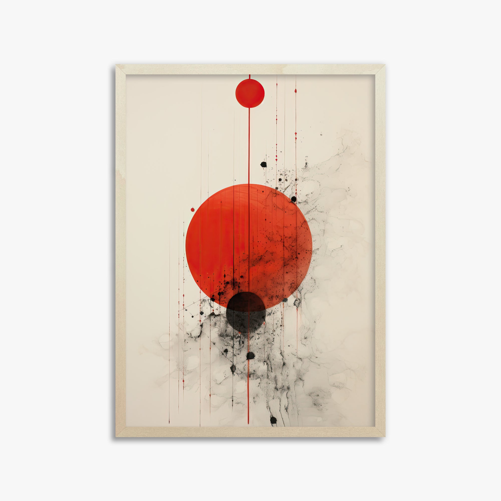 Crimson Eclipse, 50x70cm Framed Art Reproduction With Lime Wood Frame