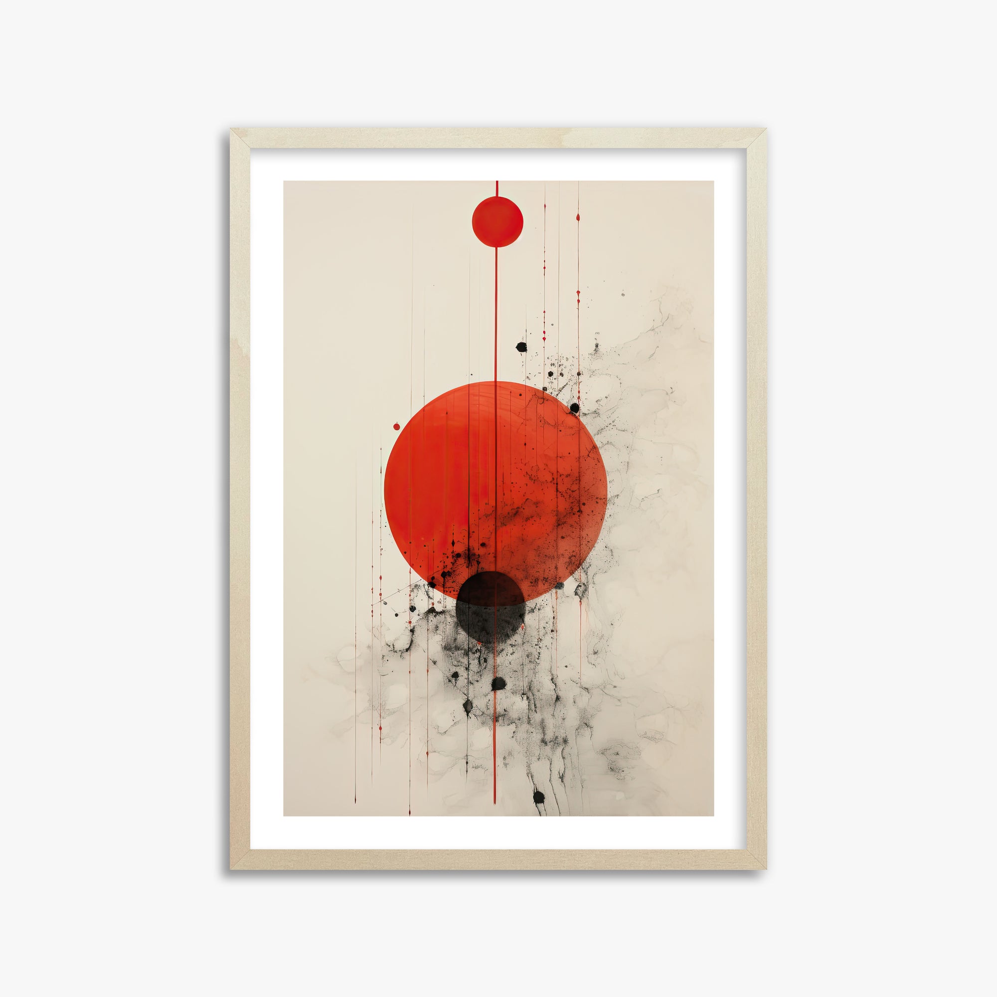 Crimson Eclipse, 50x70cm Framed Art Reproduction With Lime Wood Frame