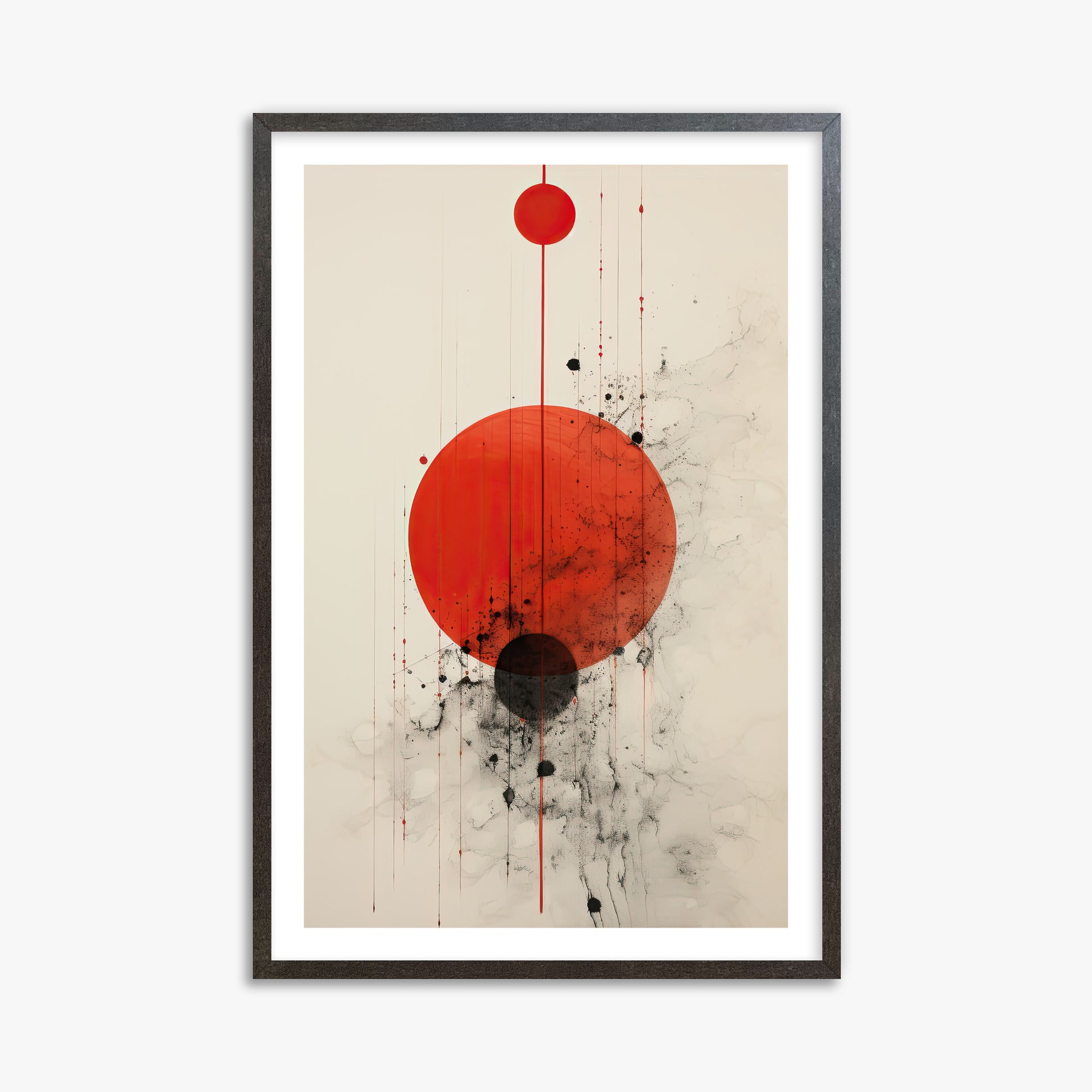 Crimson Eclipse, 61x91cm Framed Art Reproduction With Espresso Frame