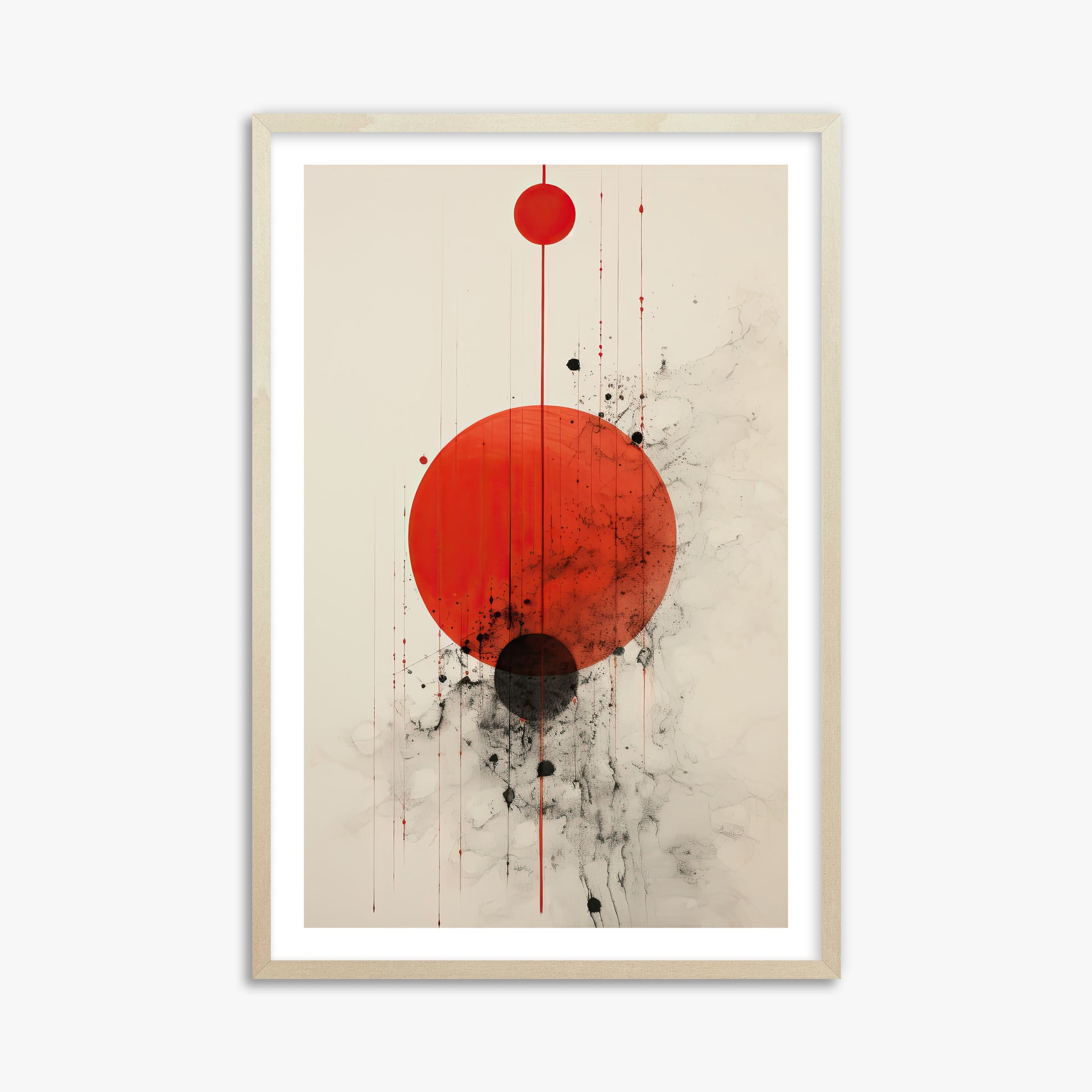 Crimson Eclipse, 61x91cm Framed Art Reproduction With Lime Wood Frame