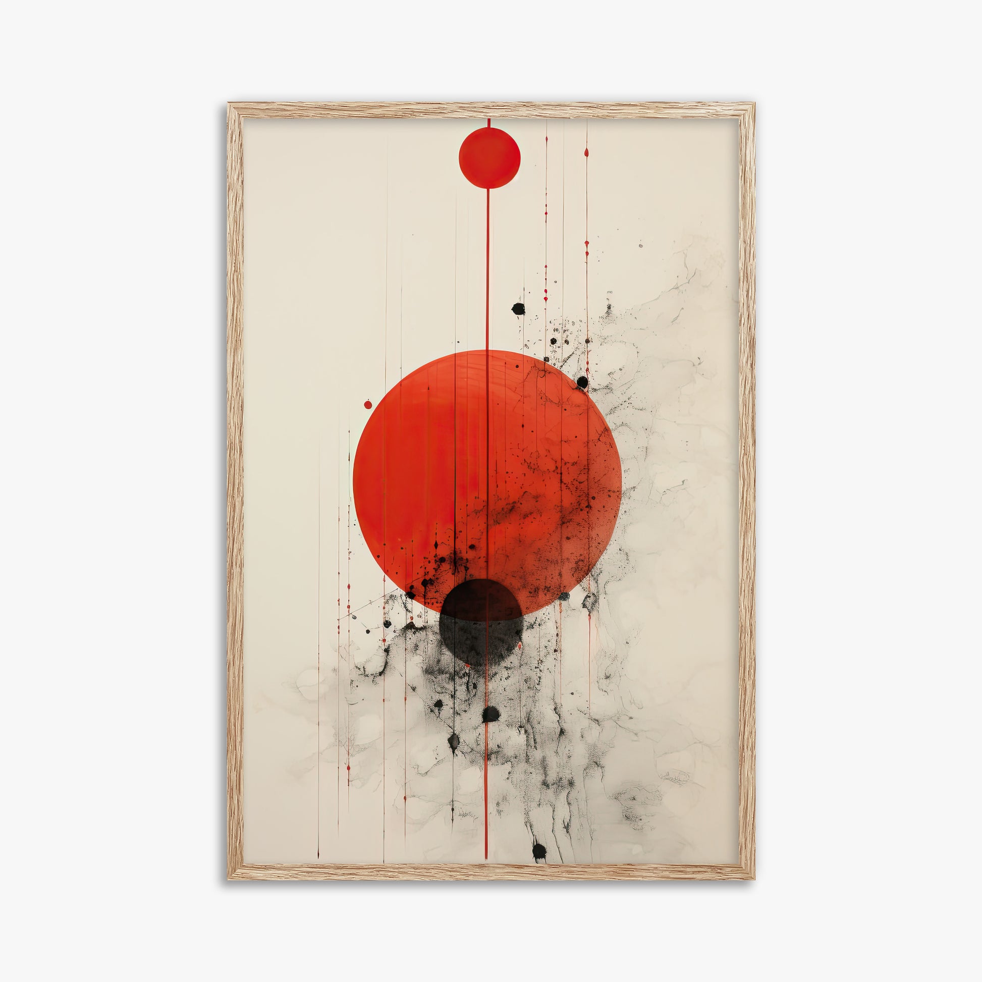 Crimson Eclipse, 61x91cm Framed Art Reproduction With Raw Oak Frame
