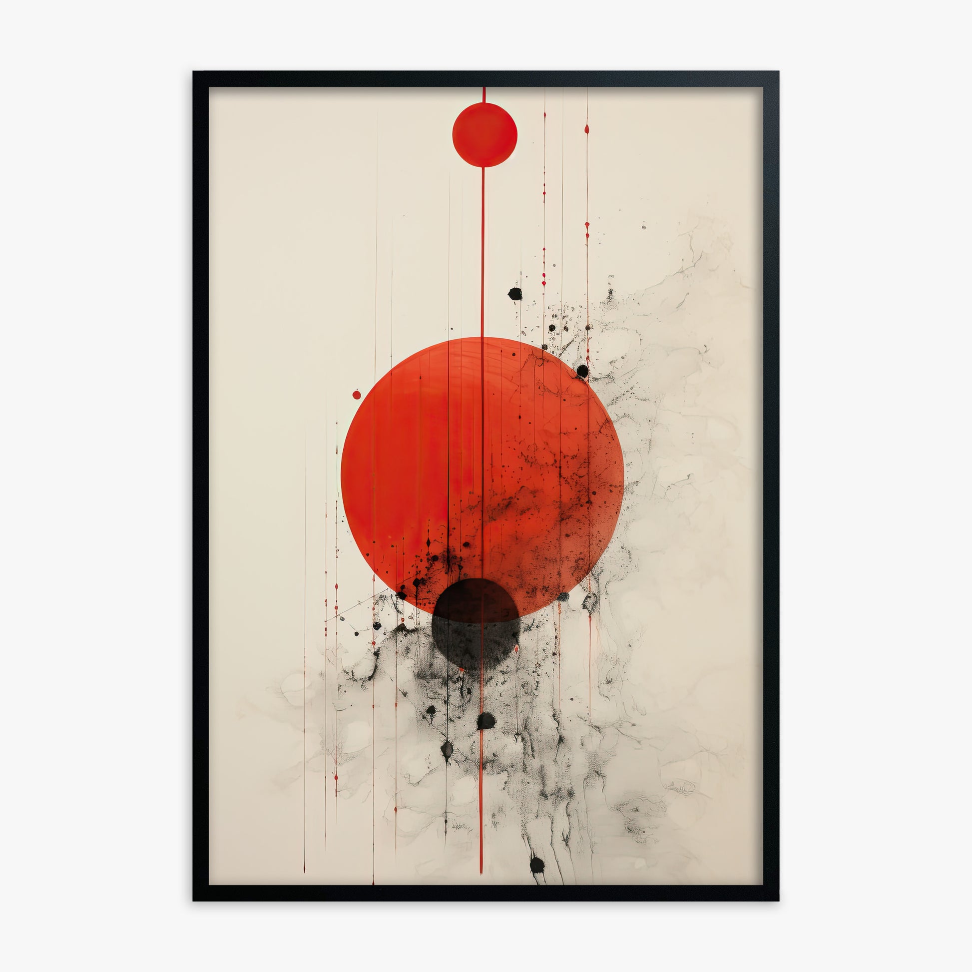 Crimson Eclipse, Black Framed Poster With Black Frame