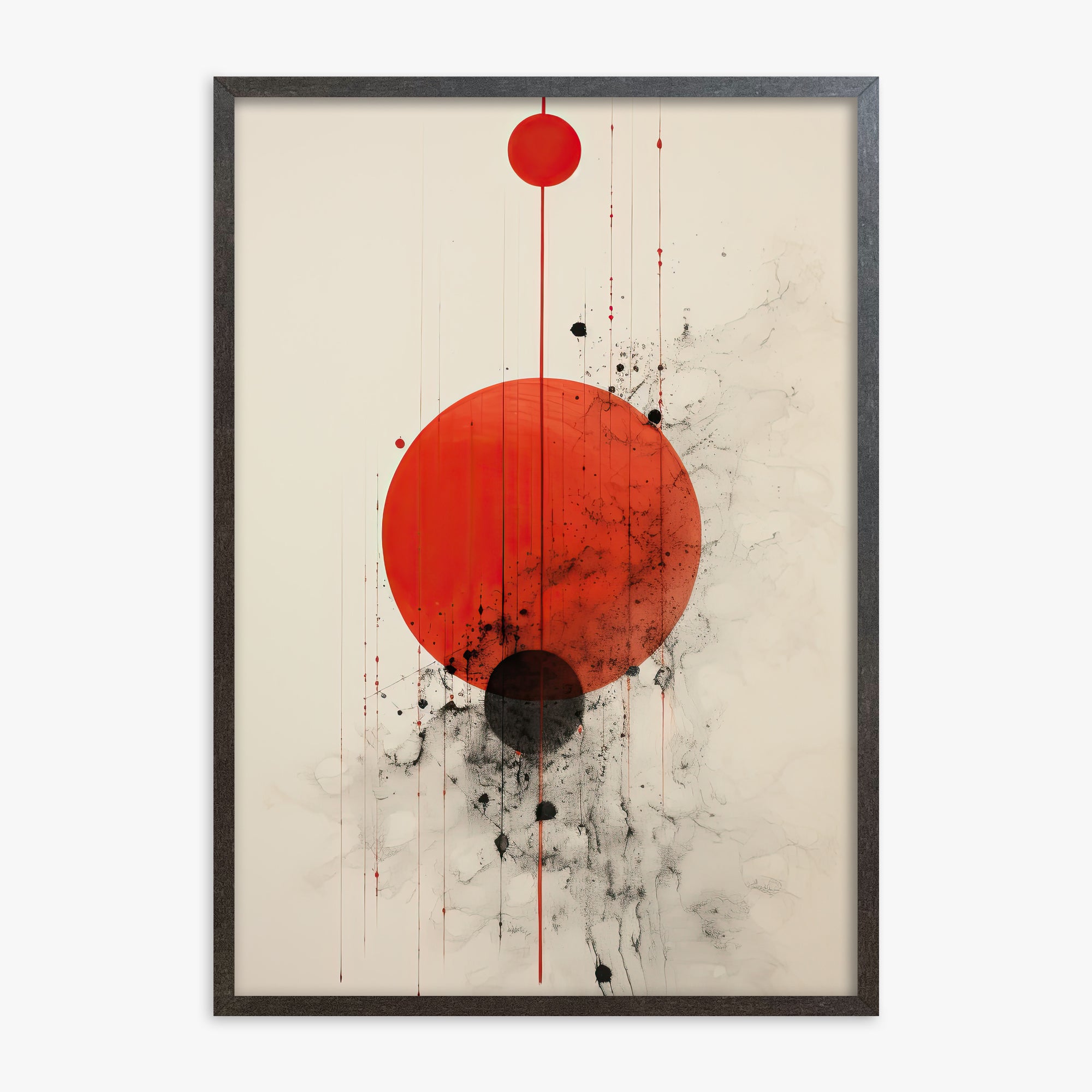 Crimson Eclipse, 70x100cm Framed Art Reproduction With Espresso Frame